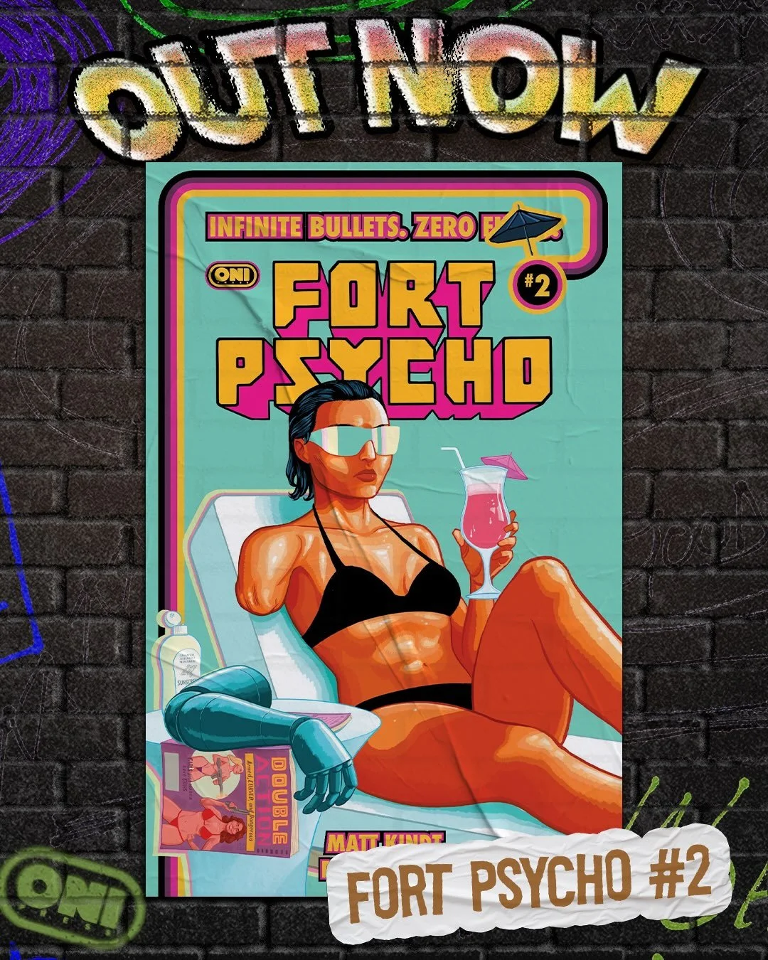 ⛱️OUT NOW!⛱️

FORT PSYCHO #2 (of 12)
✍️: @matt.kindt.for.real
🖼️: @brihurtt
COVER A: @brihurtt

GOOD NEWS: YOU SURVIVED FORT PSYCHO #1! BAD NEWS: FORT PSYCHO #2 IS WHERE THINGS REALLY GET DANGEROUS!

Our hero holds his breath because this gilded cag