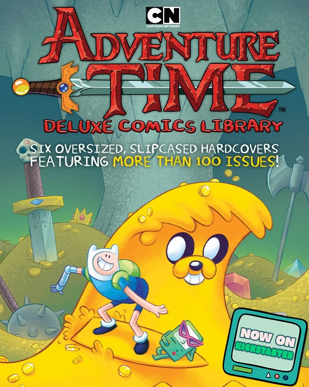 ‼️The ADVENTURE TIME DELUXE COMICS LIBRARY is coming soon to @kickstarter‼️

(Check out the first three (of six!!) deluxe slipcased hardcovers! Wowza!)

Follow the Kickstarter to be notified when THE ADVENTURE TIME DELUXE COMICS LIBRARY launches!🚀 
