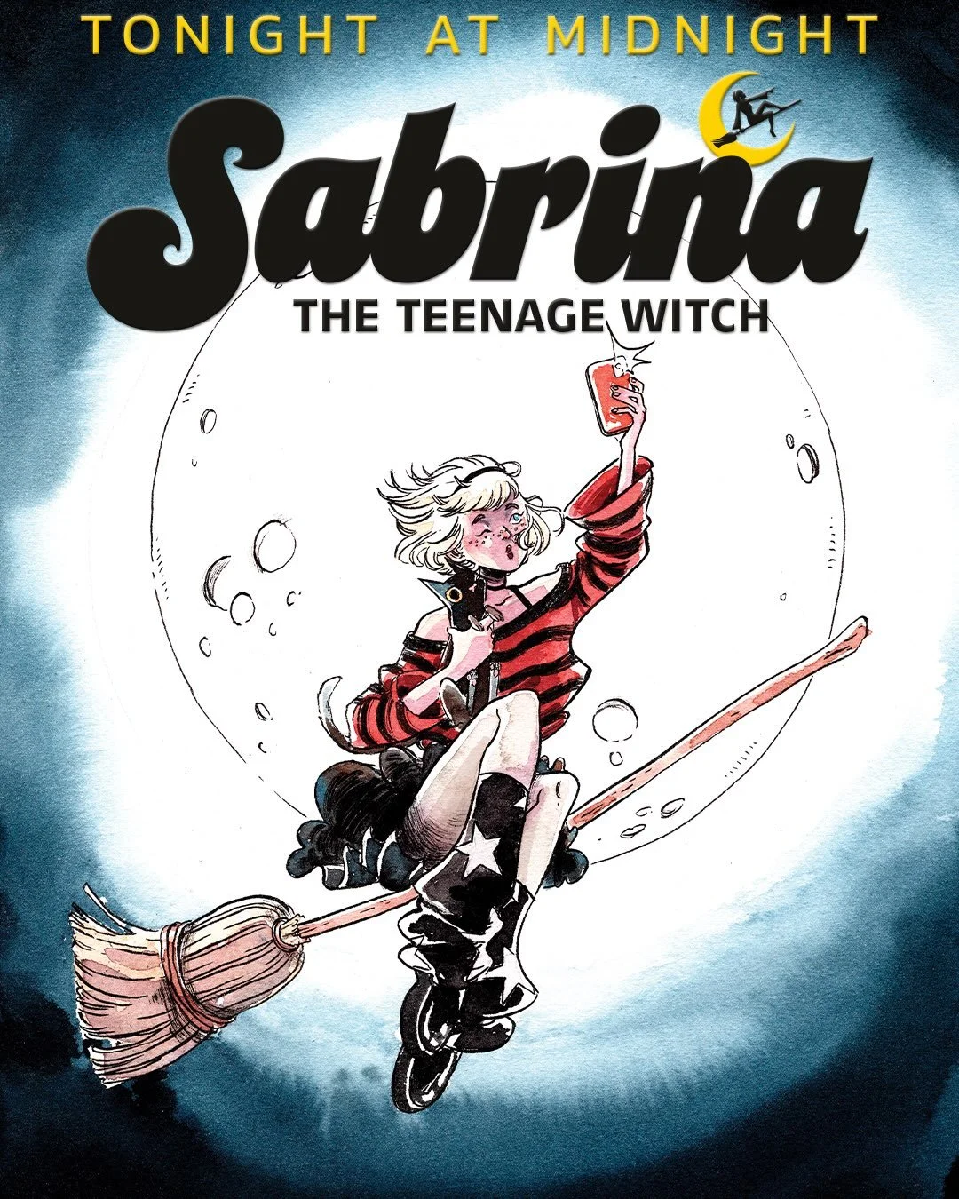 ✨TONIGHT AT MIDNIGHT✨

SABRINA THE TEENAGE WITCH #1
✍️: @corinnabechko
🖼️: @ensayografico
SUMMIT COMICS AND GAMES RETAILER EXCLUSIVE COVER: @morganbeem 

Going to a midnight release party? Post and tag us @onipress to share the magic!🪄 

#sabrinath