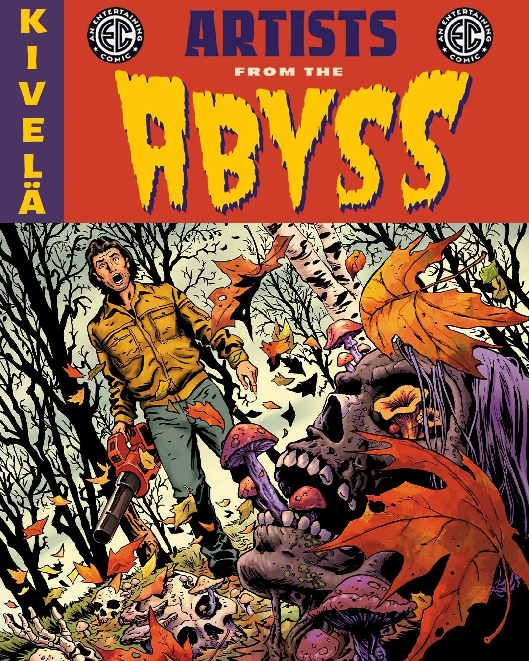 💀🍄THIS JANUARY!🍄💀

KEEP IT BLOODY AND BOLD! BE BRUTAL AND BRAZEN! 

At EC Comics, we love to encourage artists&mdash;which is why we finally decided to take the shackles off of their hands, heh heh! In our next artist-centric one-shot celebration