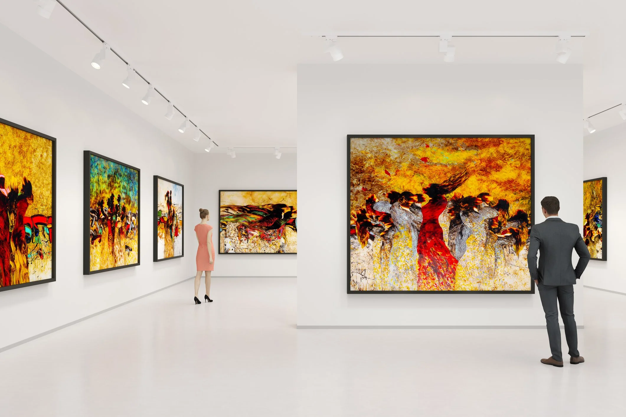 People in a museum