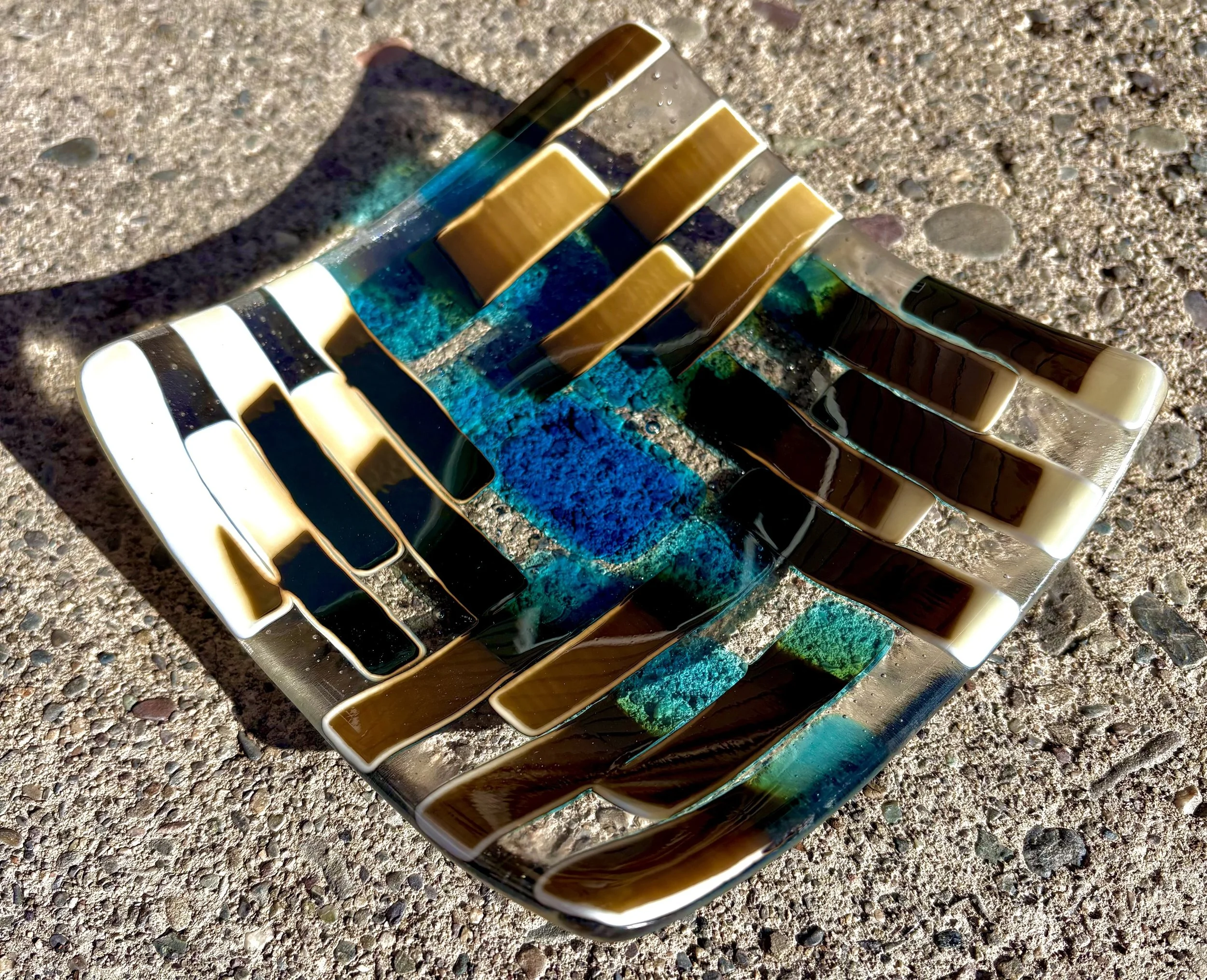 7.5 inch fused glass plate