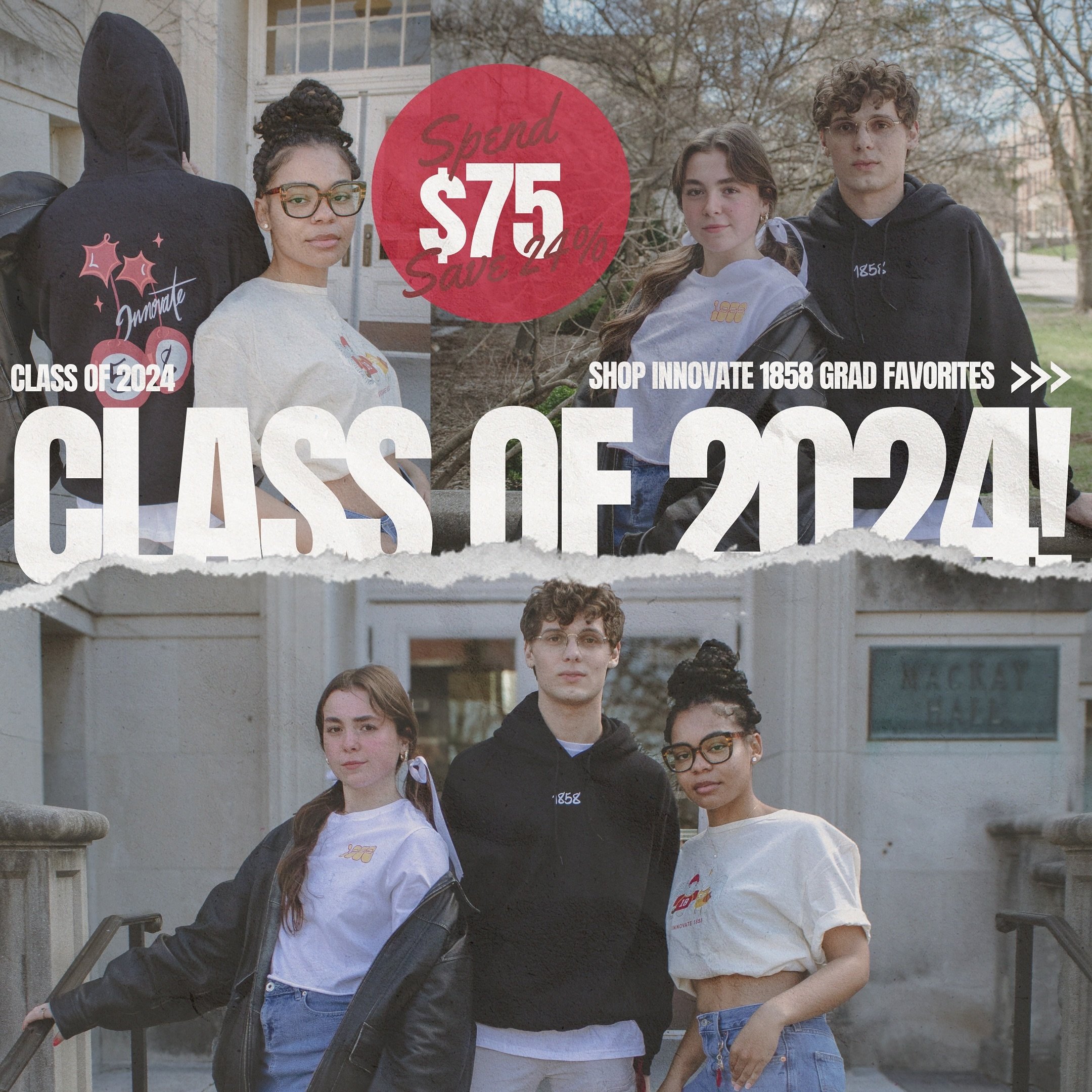 Congrats Class of 2024!! 🎓 Come into Innovate to save 24% on your purchase of $75 or more ✨

Code for online orders: SENIOR24

#Innovate1858 #ForCyclonesByCyclones #Classof2024 #Graduation #SeniorSendOff