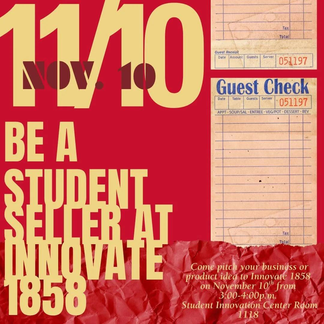 Got a product you'd love to see at Innovate 1858? 

Here's your chance! Join us for our second pitch session of the semester this Monday, November 10.  Link in bio! ⭐️💡

#innovate1858 #iowastateuniversity #studentmakers #studentmade #studentinnovati