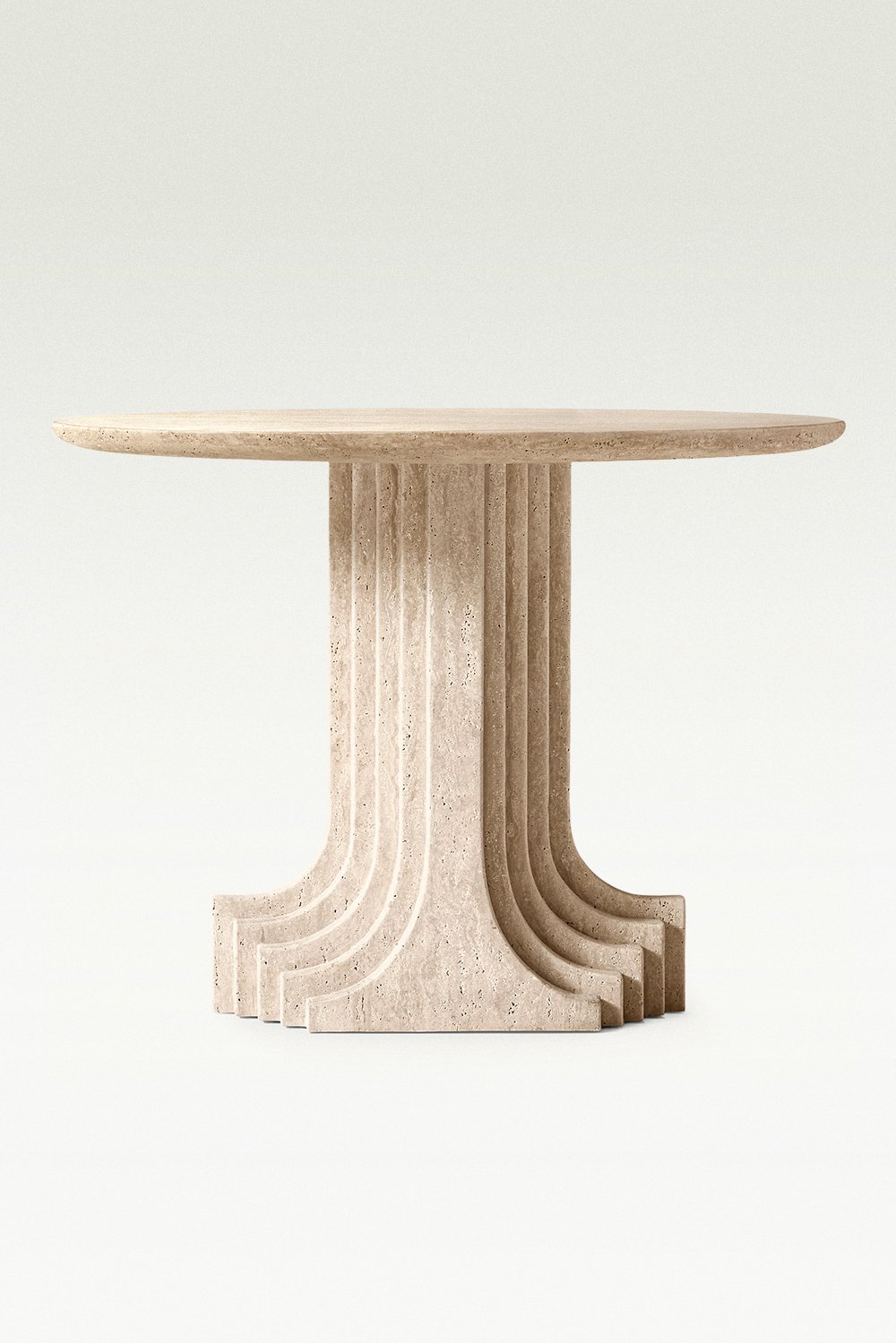 Carlo Scarpa Italian Oval Travertine Dining Table, 1970s Design Classic