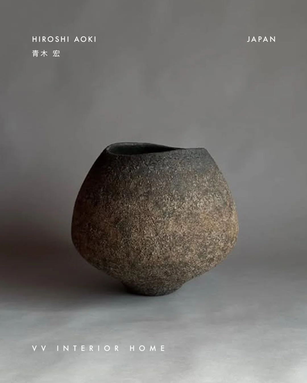 From Japan, we present a ceramic work by Hiroshi Aoki, recently arrived in Switzerland.

His work reveals the presence of time within the material &mdash; texture, fire, and the firing process remain visible across every surface.

This piece is prese