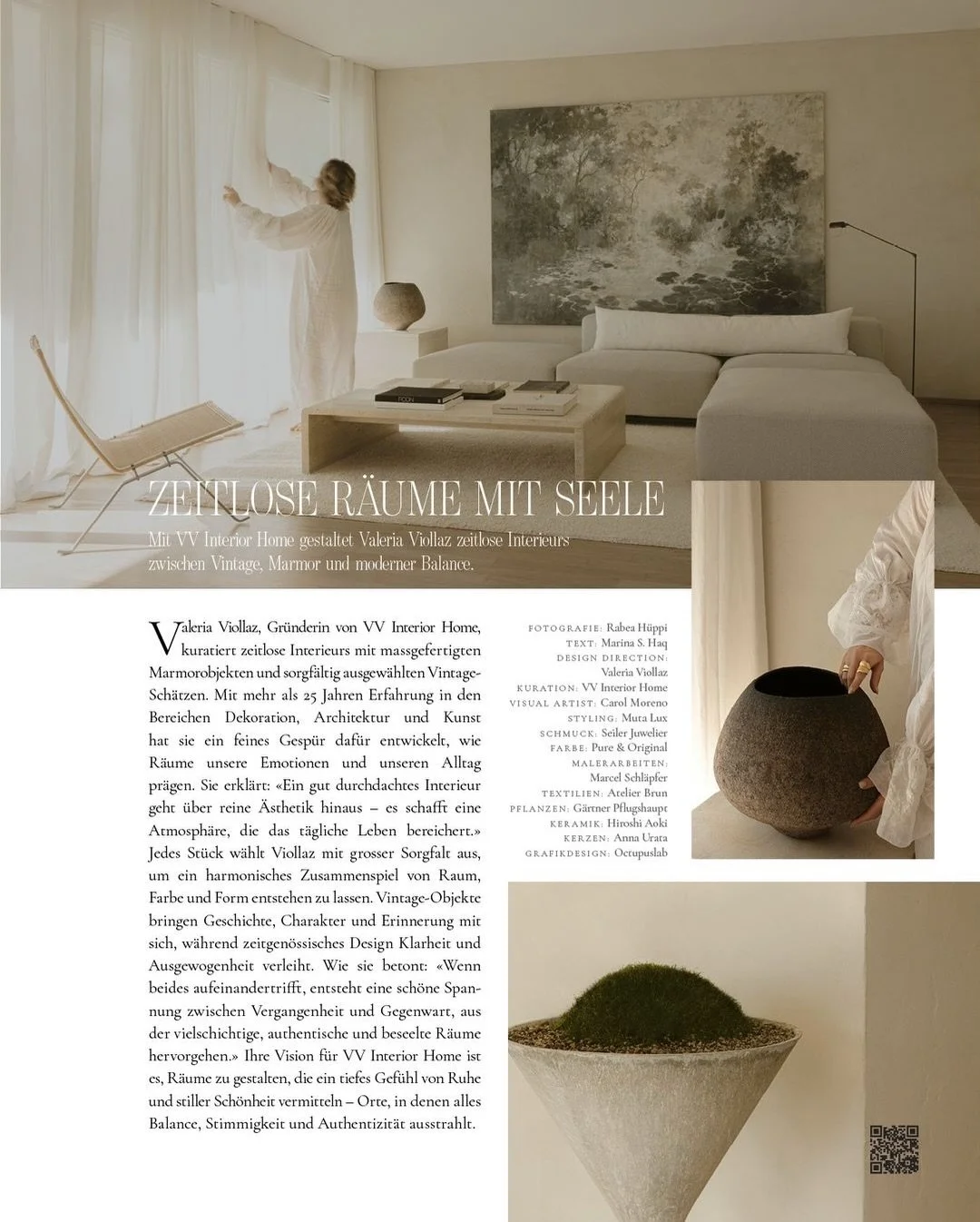 Zeitlose R&auml;ume mit Seele.
Timeless spaces with soul.

VV Interior Home is featured in Annabelle @annabelle_mag &mdash; one of Switzerland&rsquo;s most influential lifestyle publications &mdash; in an editorial that goes beyond aesthetics.

It sp
