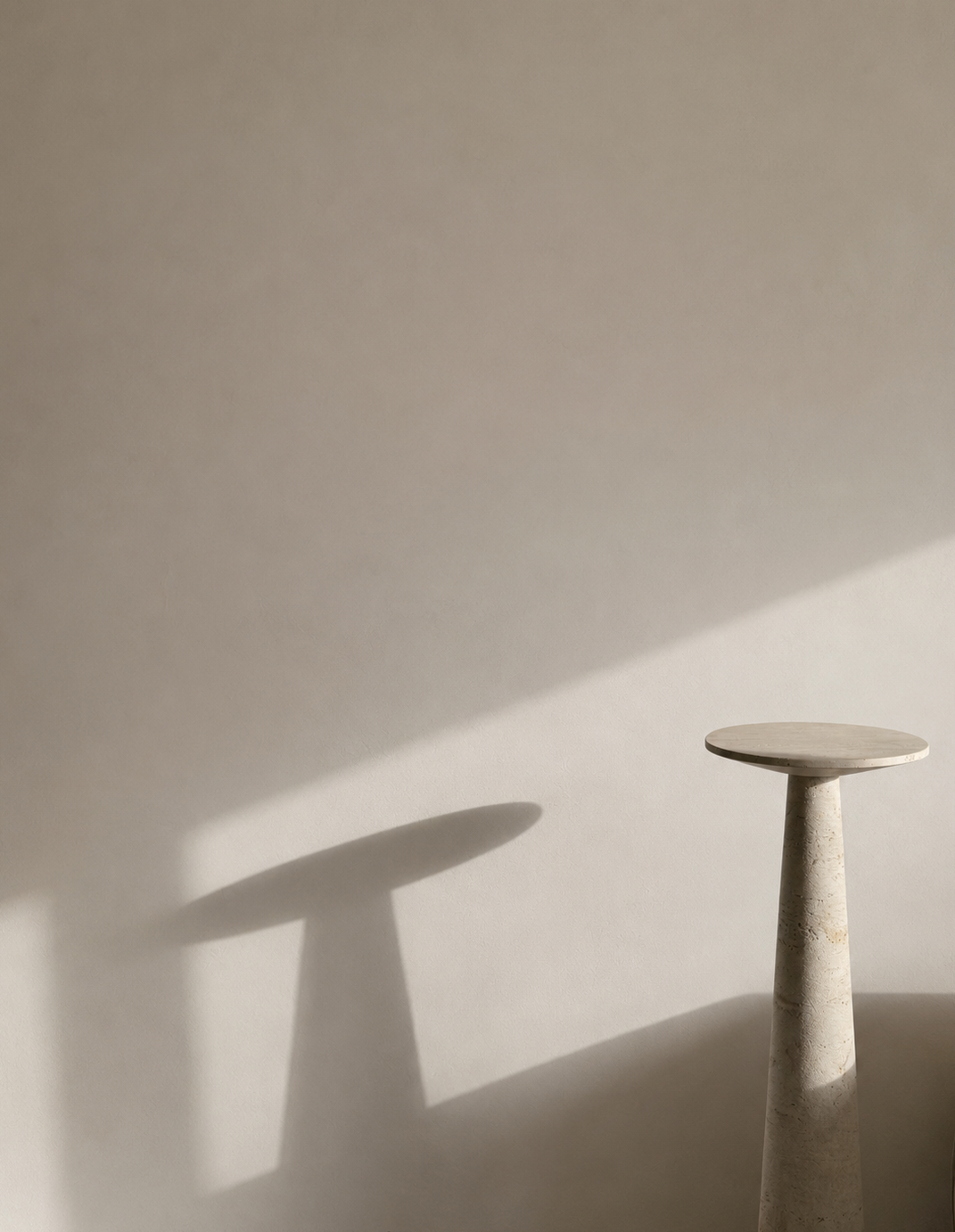 Italian travertine pedestal side table by P. A. Giusti & E. Di Rosa