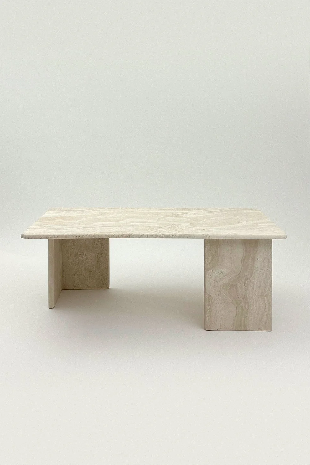 Exquisite 1970s Cream Travertine Coffee Table with Versatile Design