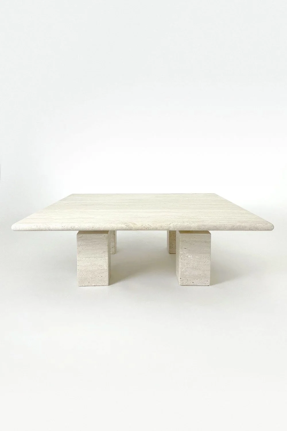 Italian Travertine Square Coffee Table, 1970s