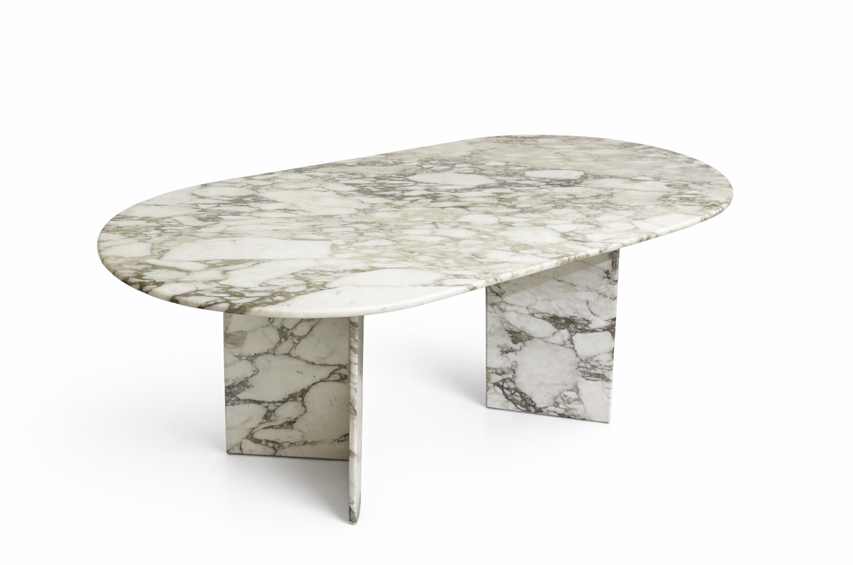 Vintage Italian Carrara Marble Dining Table, 1970s