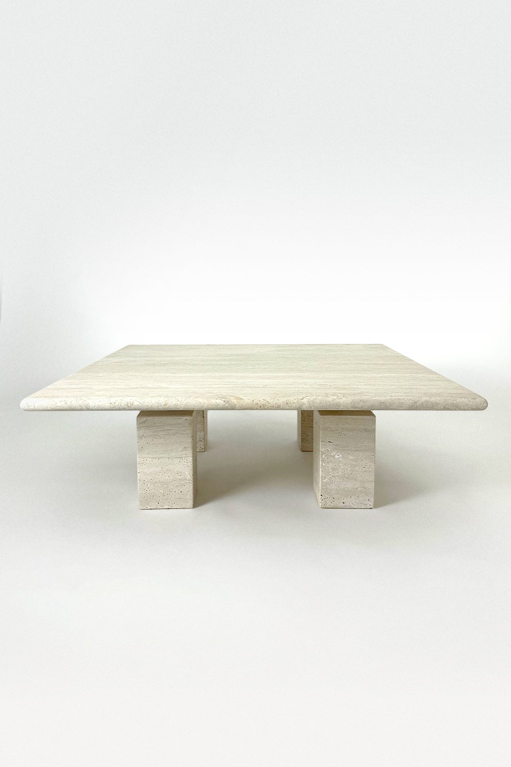 Square Travertine Coffee Table, Italy, 1970