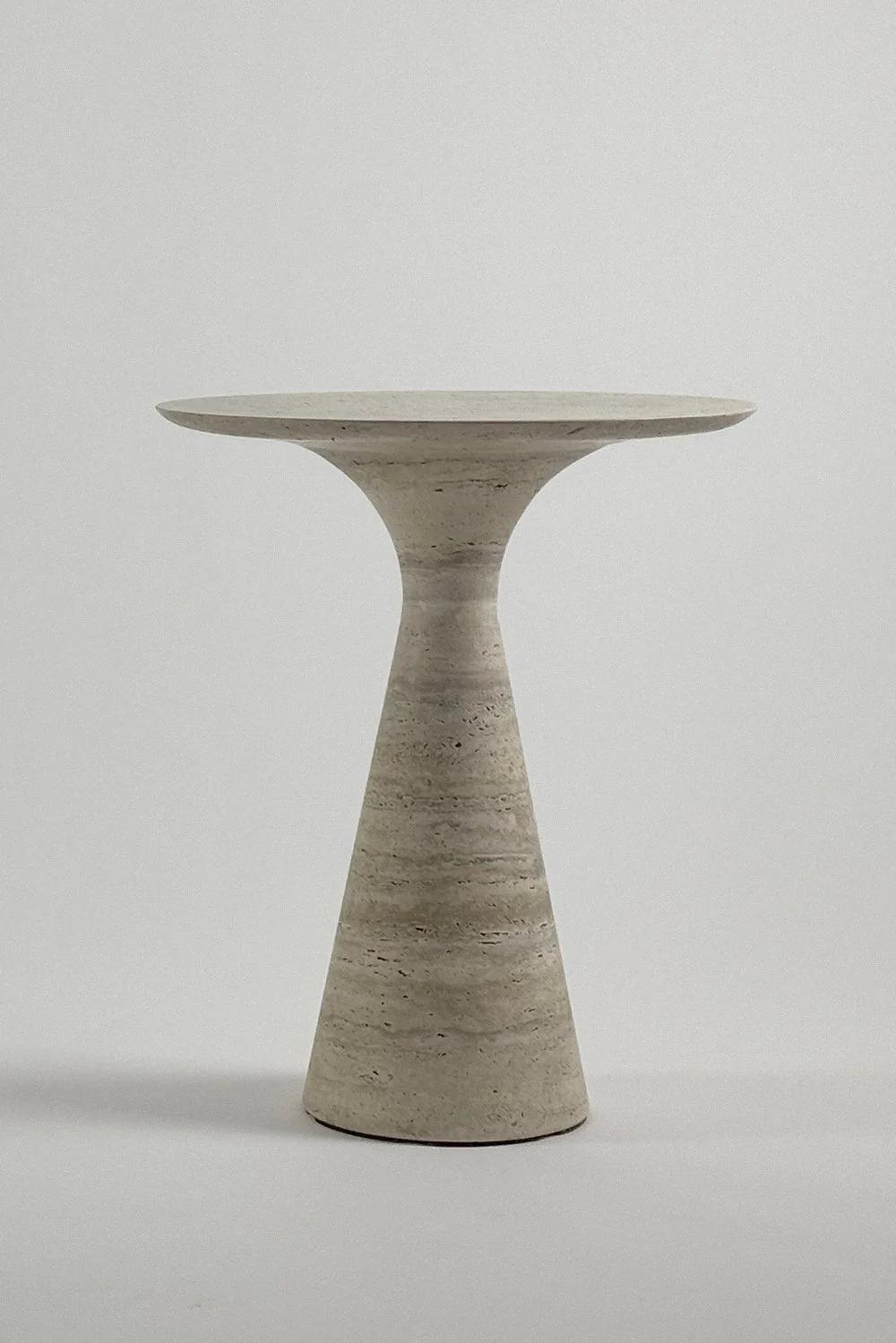 Angelo M 45 side table in travertine silver – honed finish