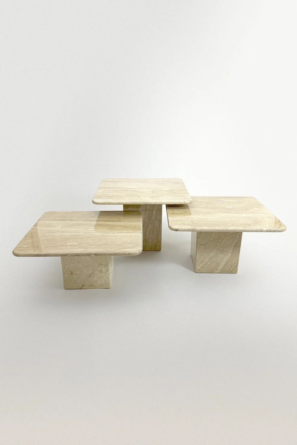 Trio of Travertine Coffee Tables, 1970’s