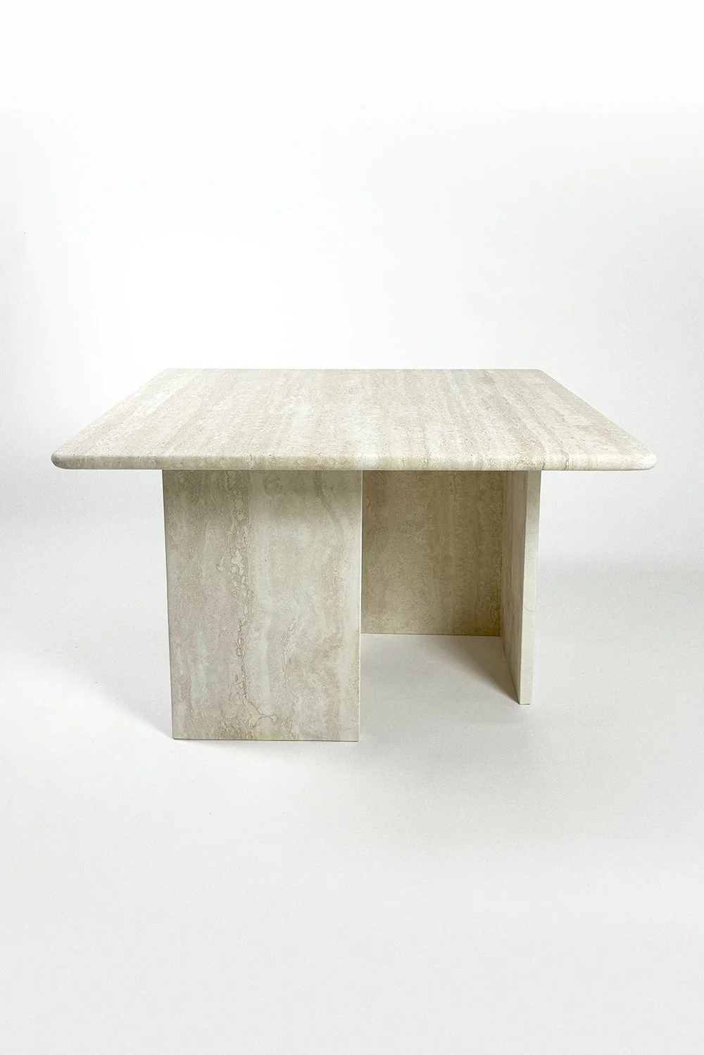 Italian 1970's Square Travertine Coffee Table