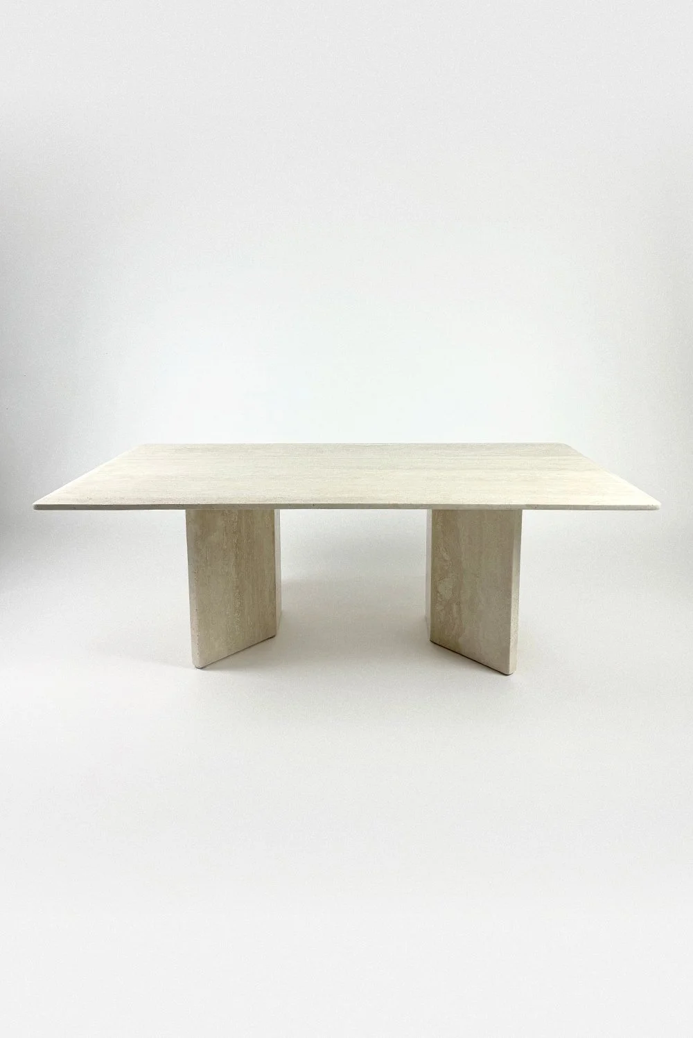 Versatile French Cream Toned Travertine Coffee Table 1970's
