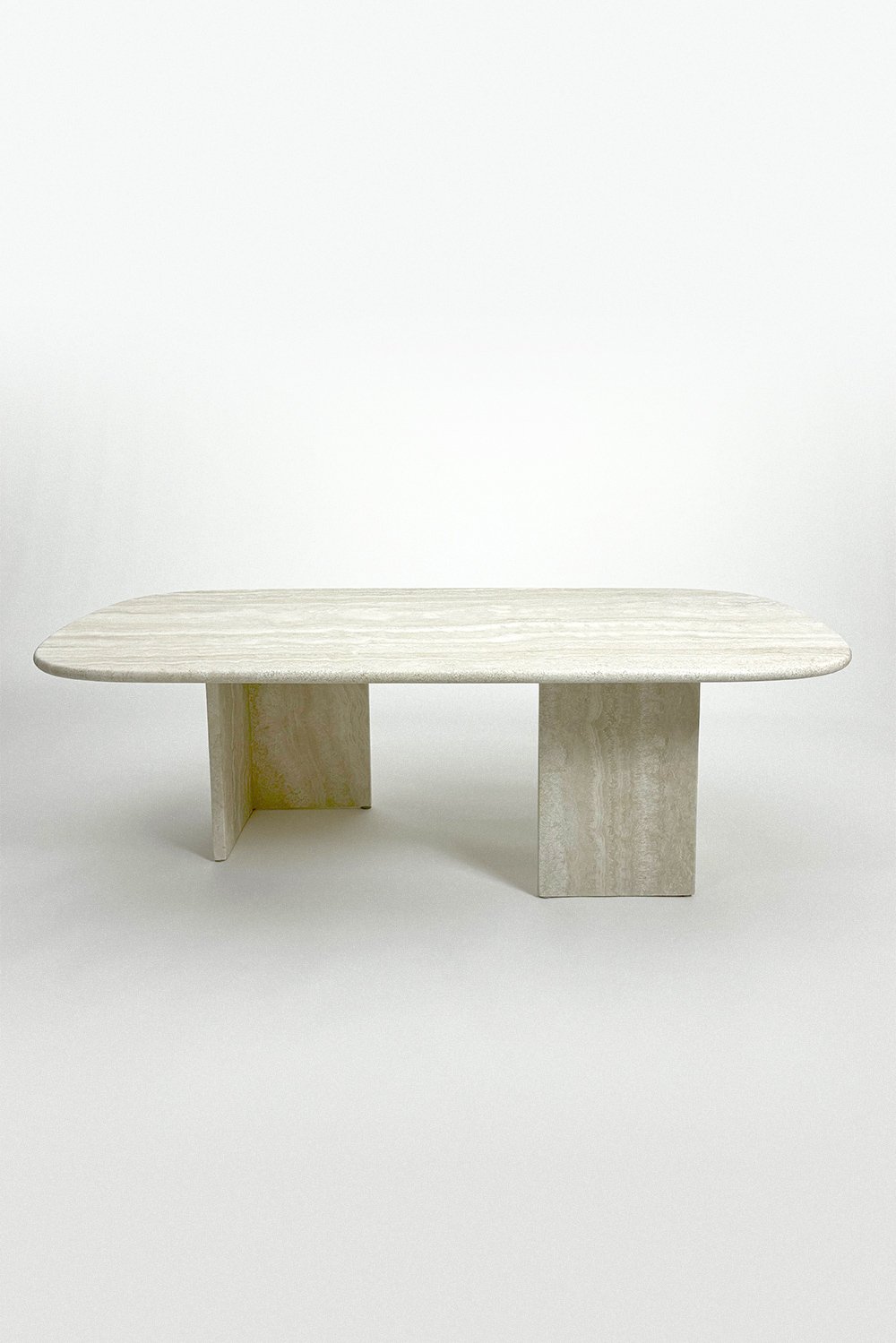 Curved Corner Travertine Coffee Table