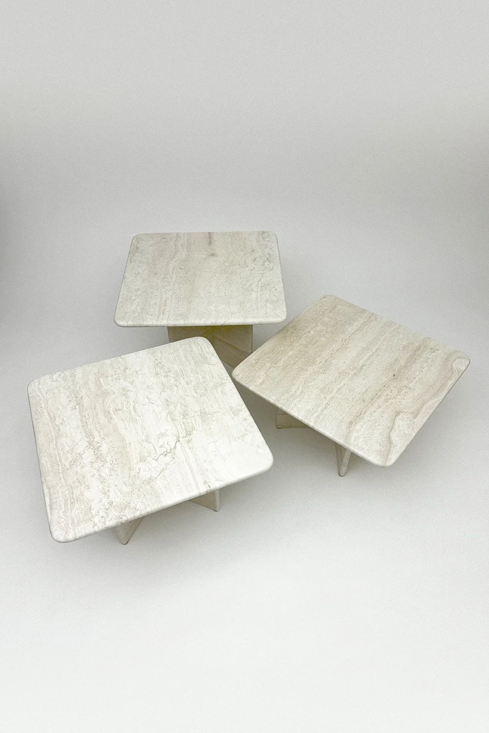 Vintage Italian Travertine Coffee Table Set from the 1970's