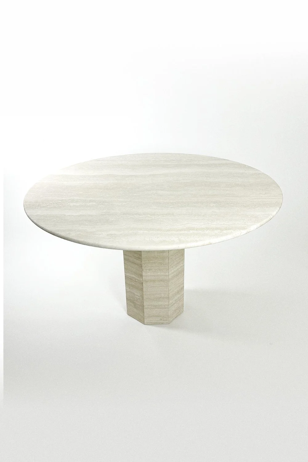 Retro Elegance 70's Travertine Dining Table