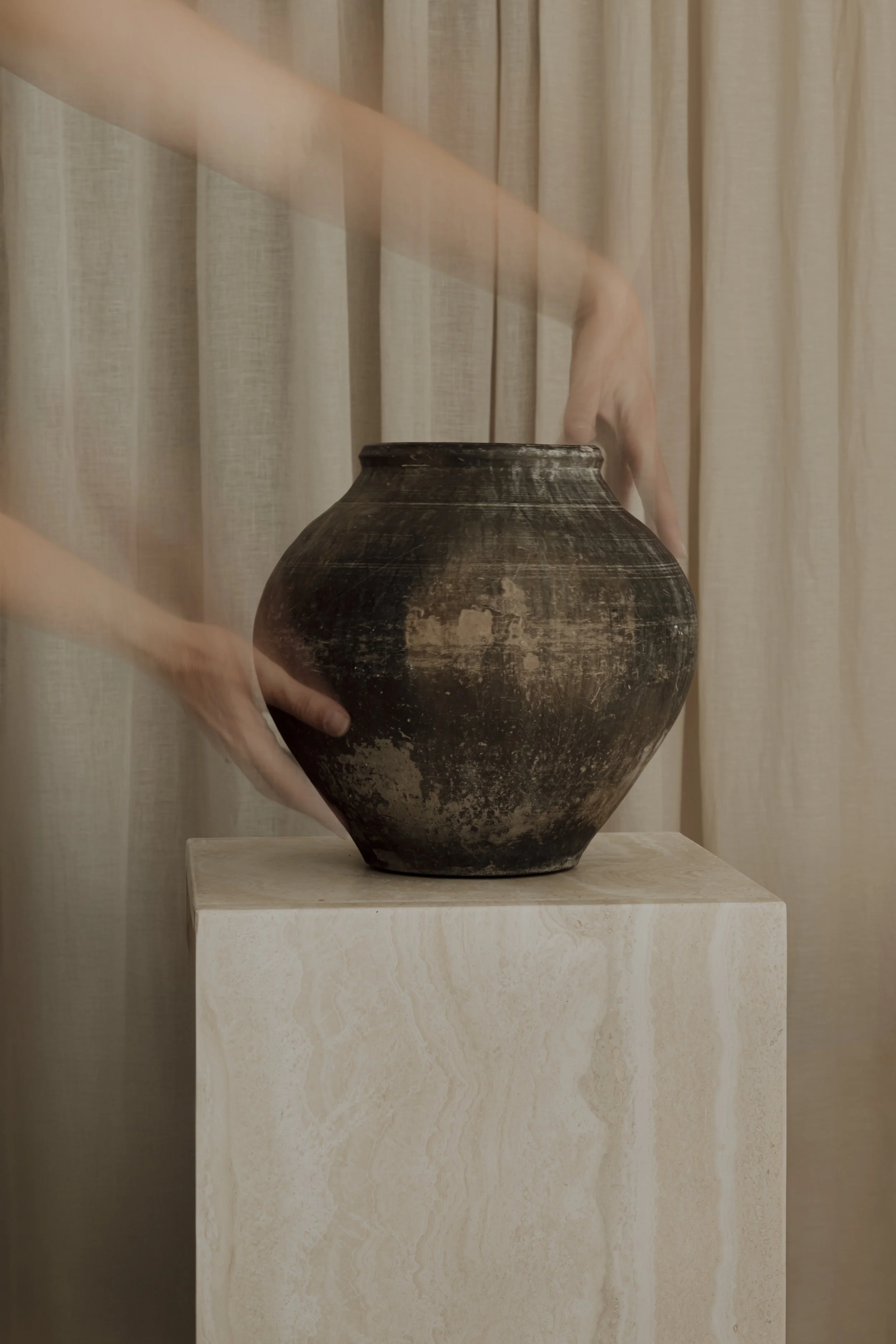 Antique Black Clay Vessel