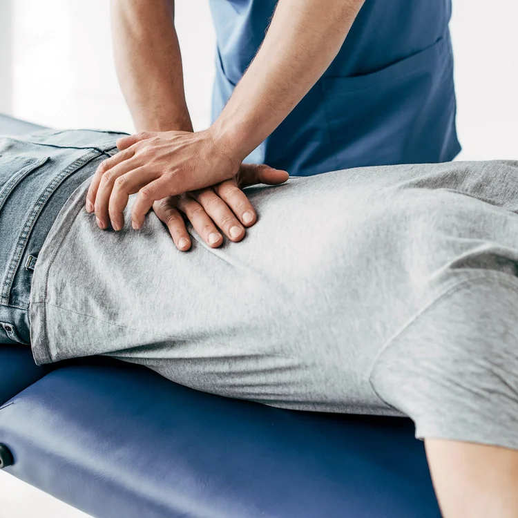 Chiropractic adjustment in clinic