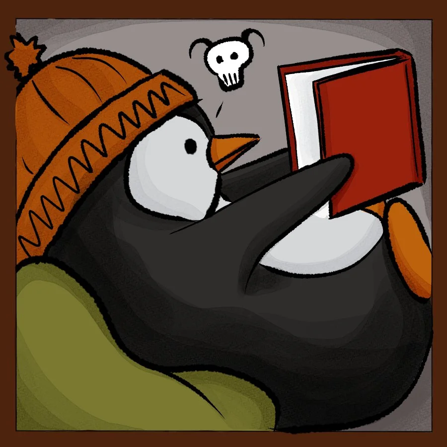 Penguin Book Nook Illustration.
