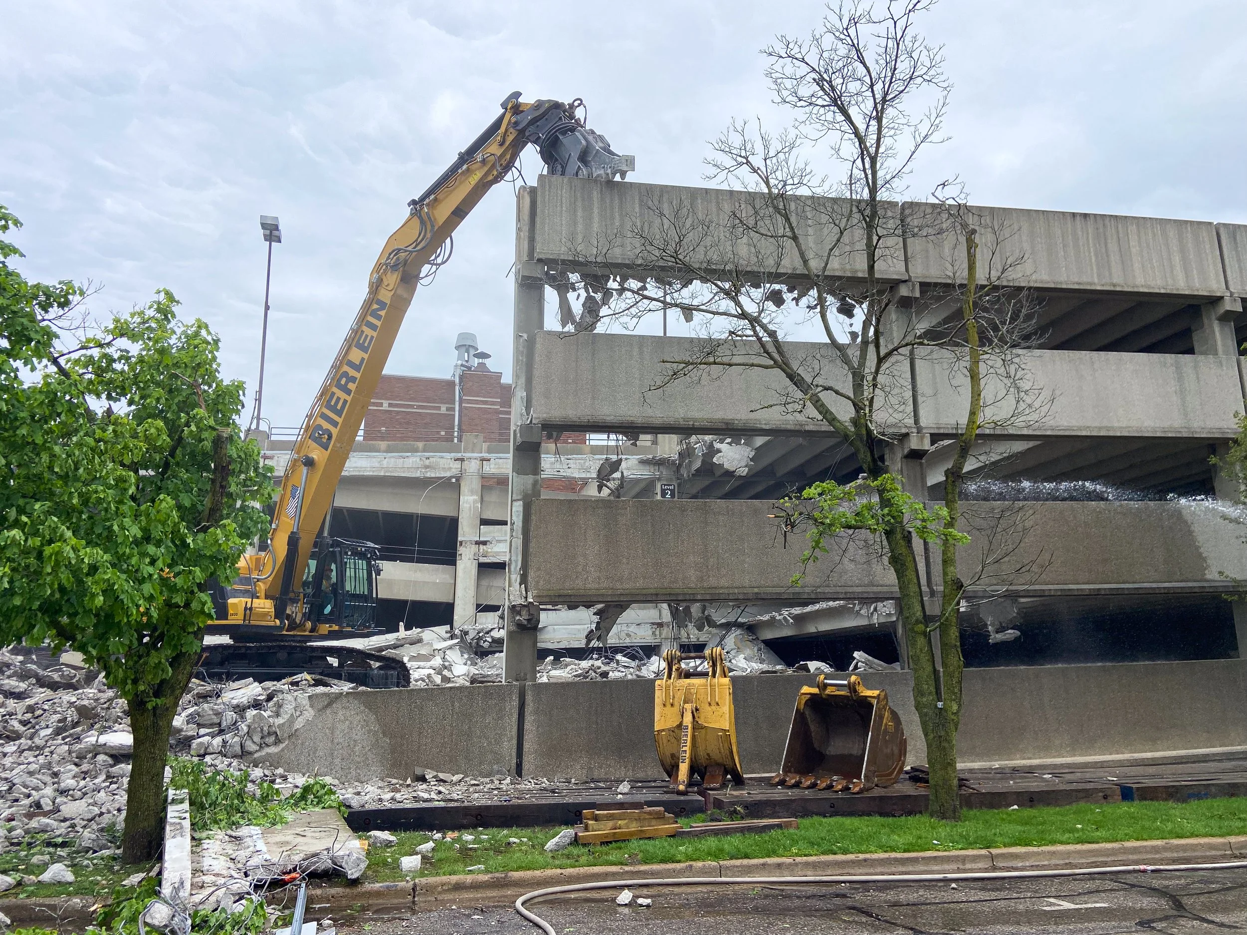 Parking Ramp Demolition in Progress 