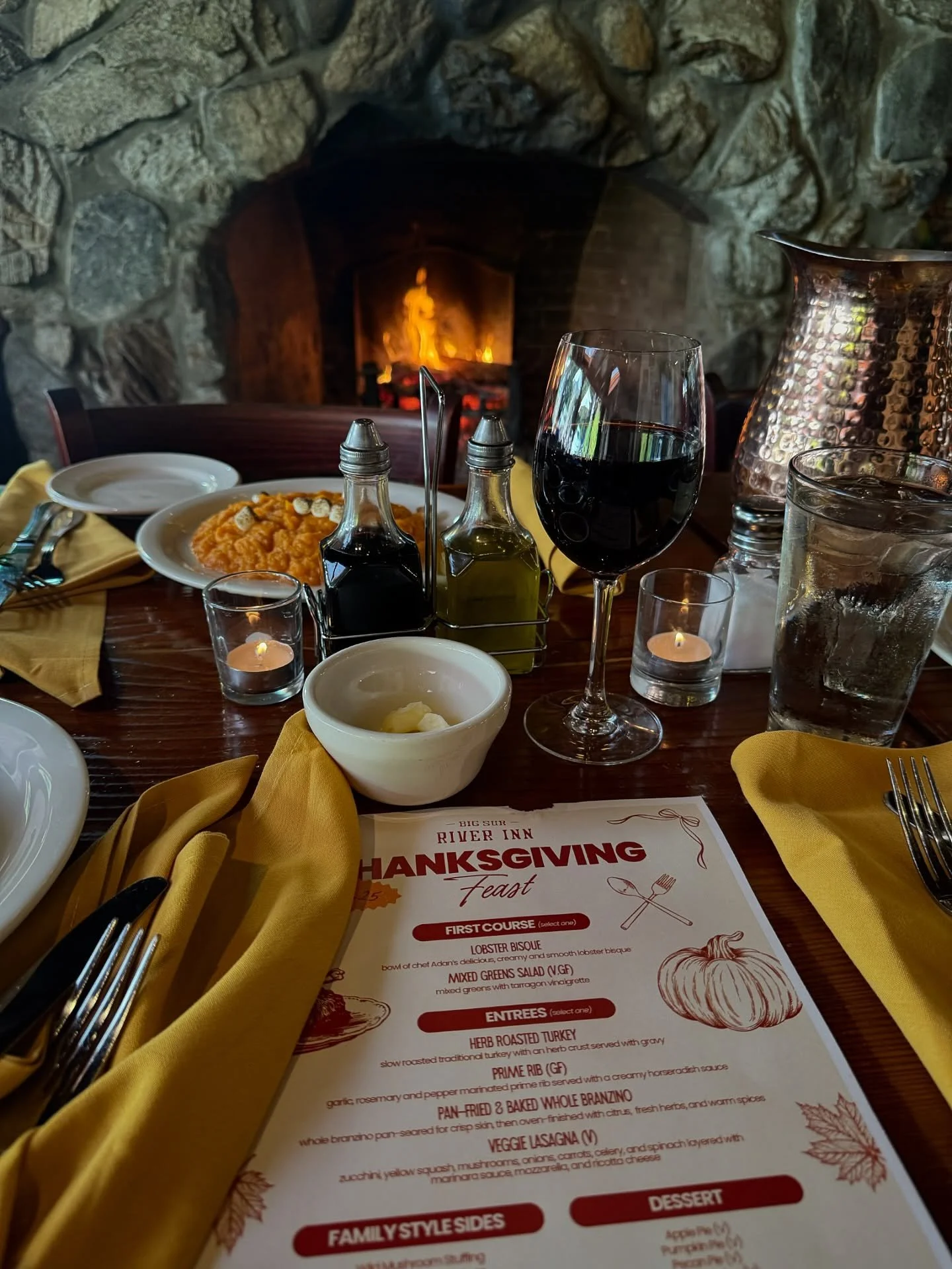 On Thanksgiving Day we hope that whether you are a traveler, food service folk, friend or family, that you feel loved and well fed wherever the holiday may take you.

Love,
The Big Sur River Inn Family