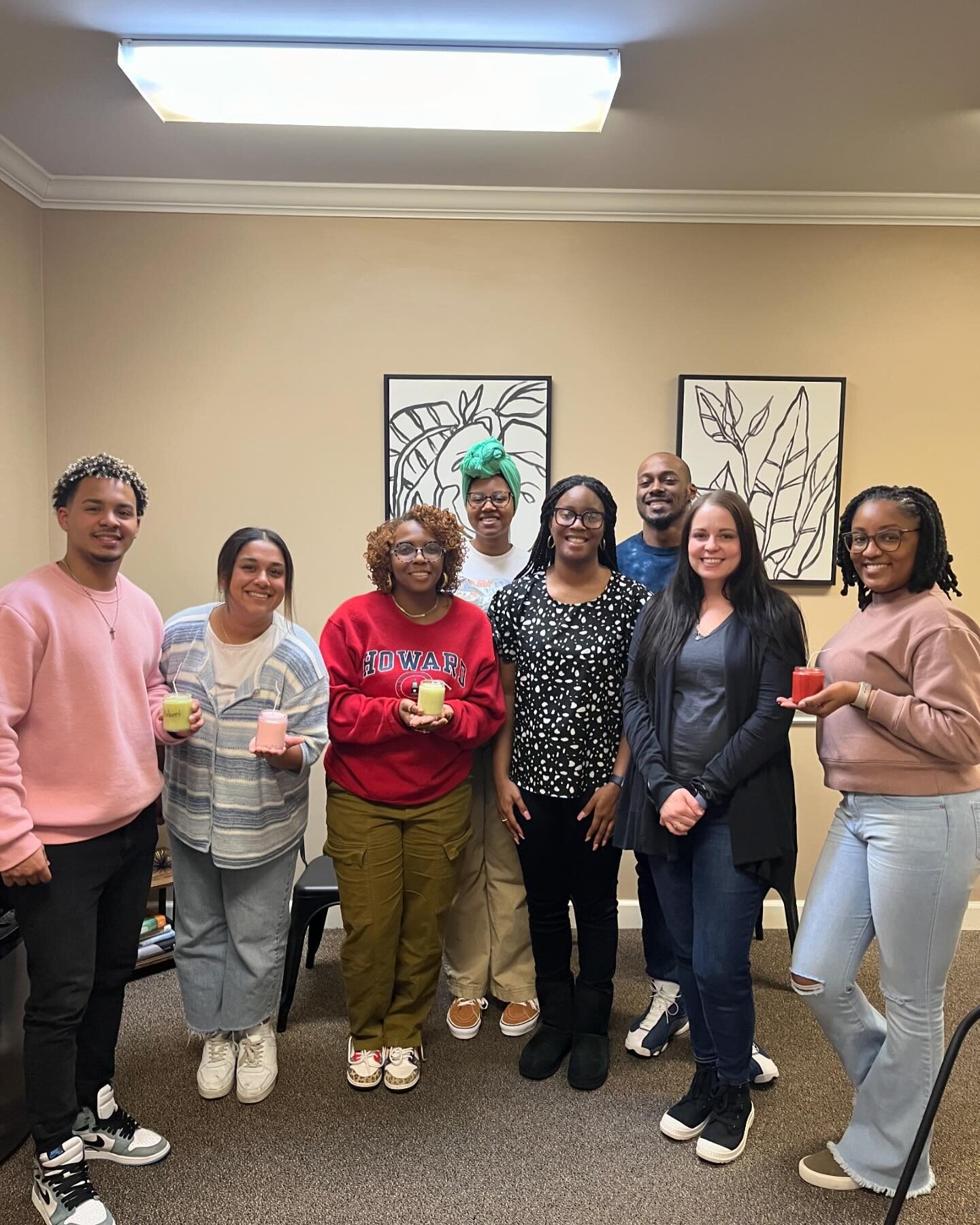 We love supporting other #womanowned and #blackowned businesses. For our February outing, the staff got to make beautiful candles with @sweetascandycandles. The owner is a previous BE intern and we are proud to see her making her way through entrepre