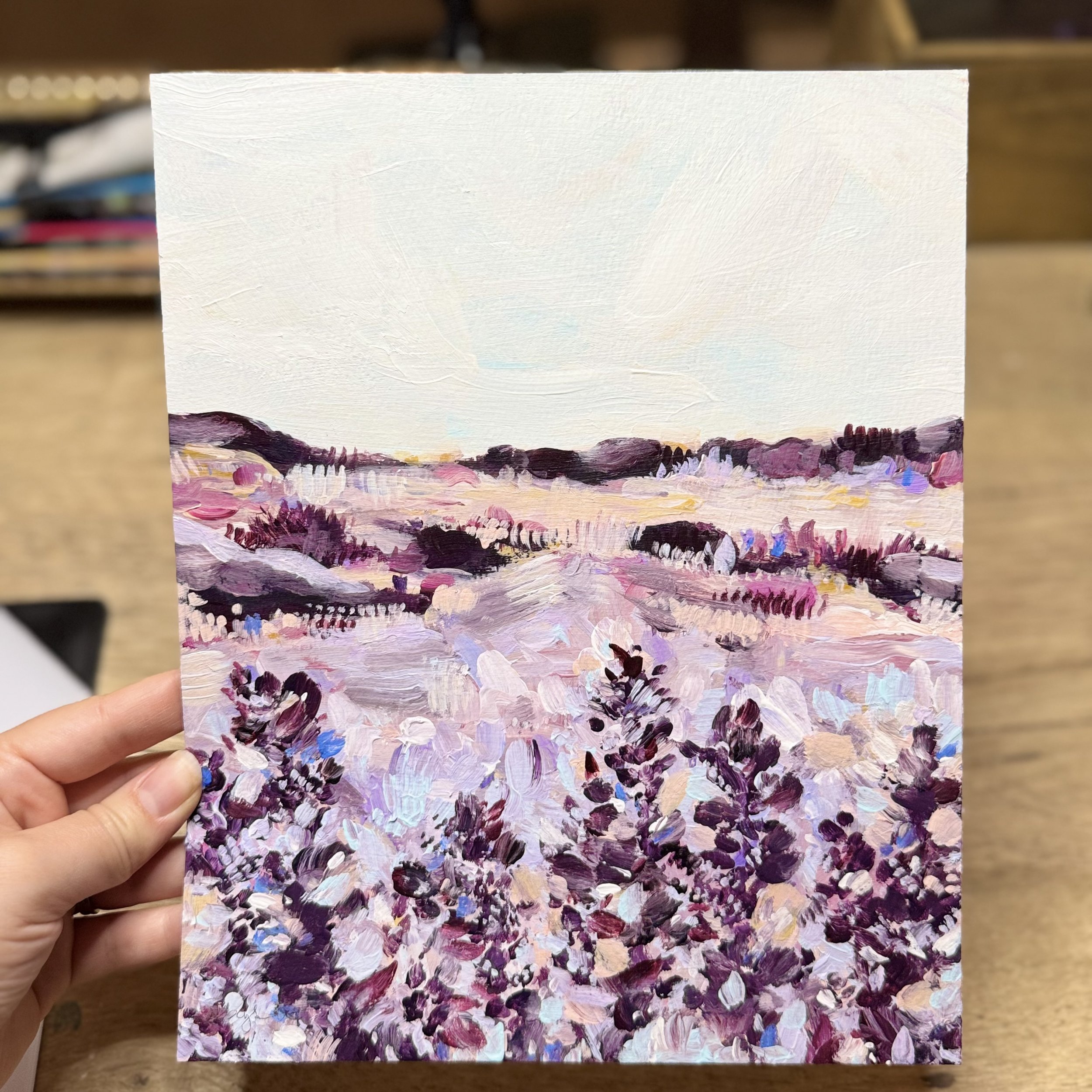 Lavender Haze ORIGINAL Painting 9x12in