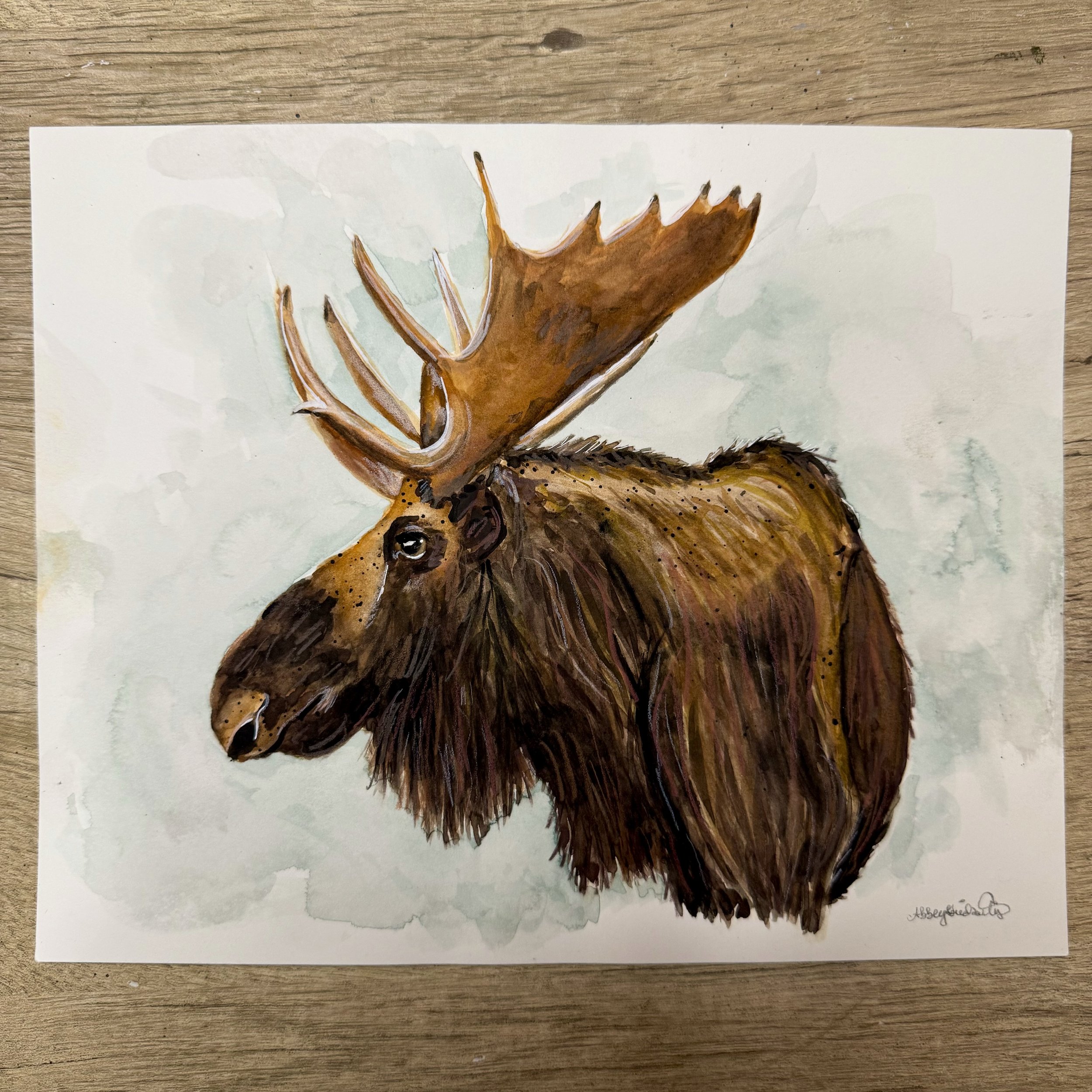 Mountain Moose ORIGINAL Painting 8x10
