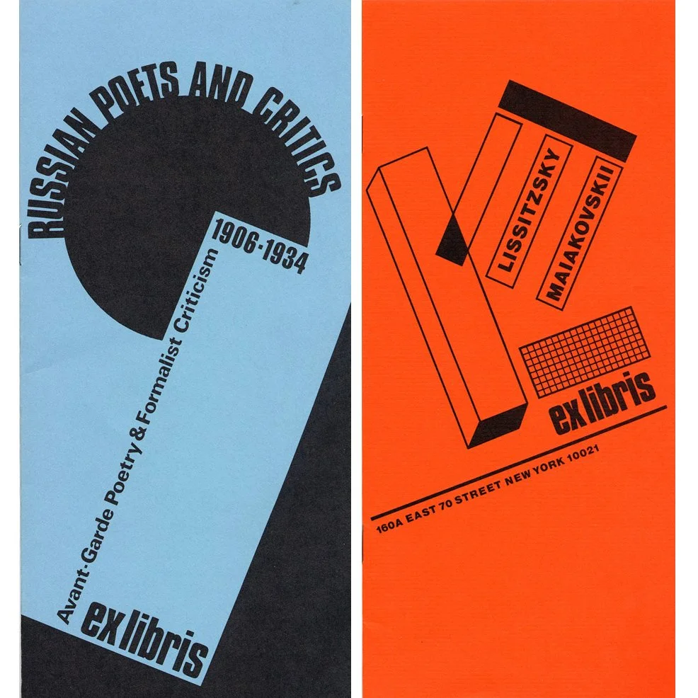 Russian Poets and Critics, and Lissitzsky & Maiakovskii, Ex Libris, 1979