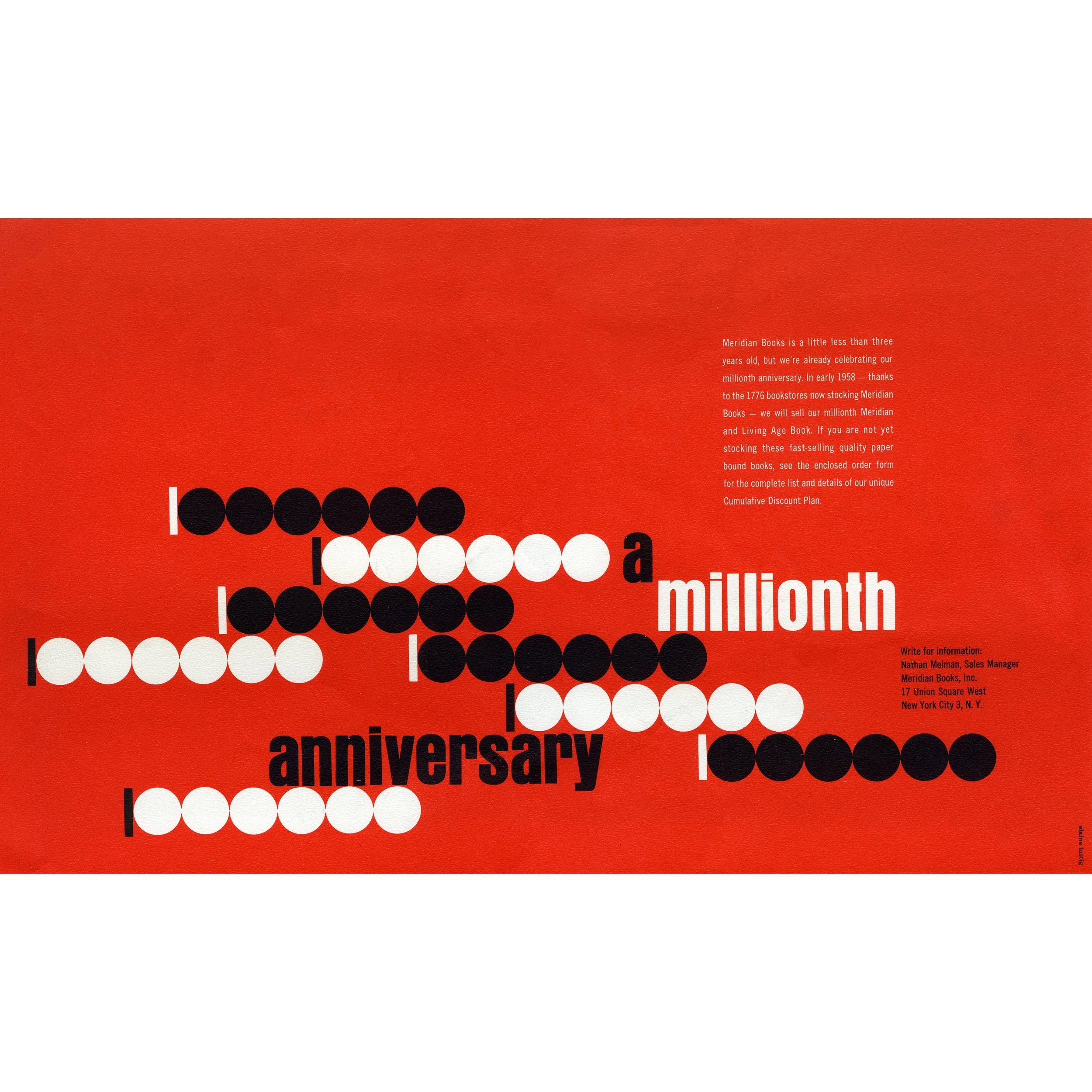 A Millionth Anniversary, Meridian Books, 1958