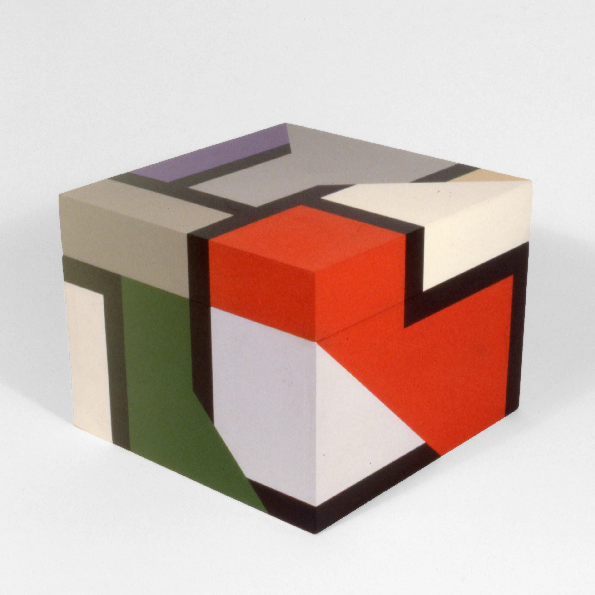 Deposit Box, 1981, acrylic on wooden box, 12 x 12 x 9 in