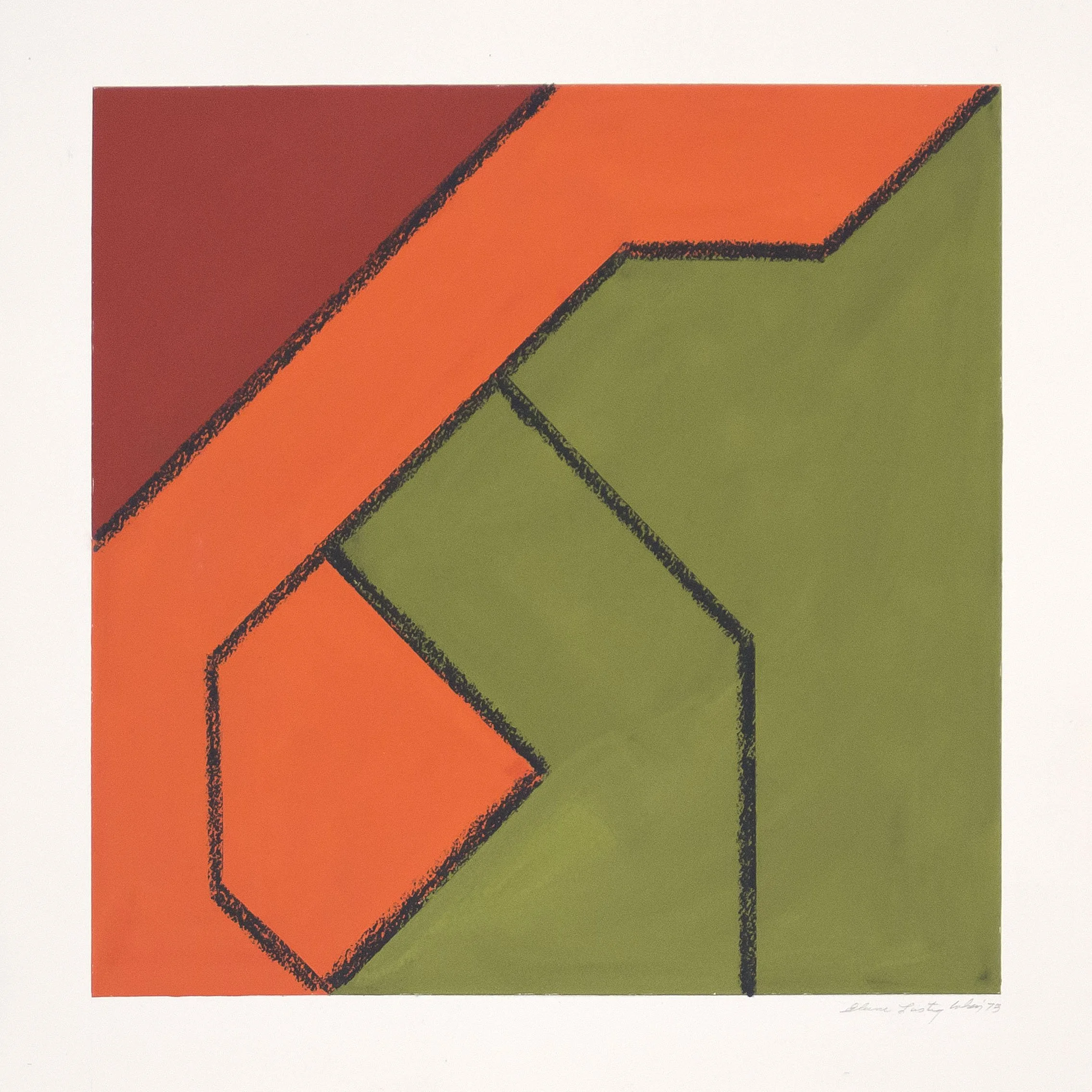 Untitled, 1973, gouache on paper, 15 x 15 in