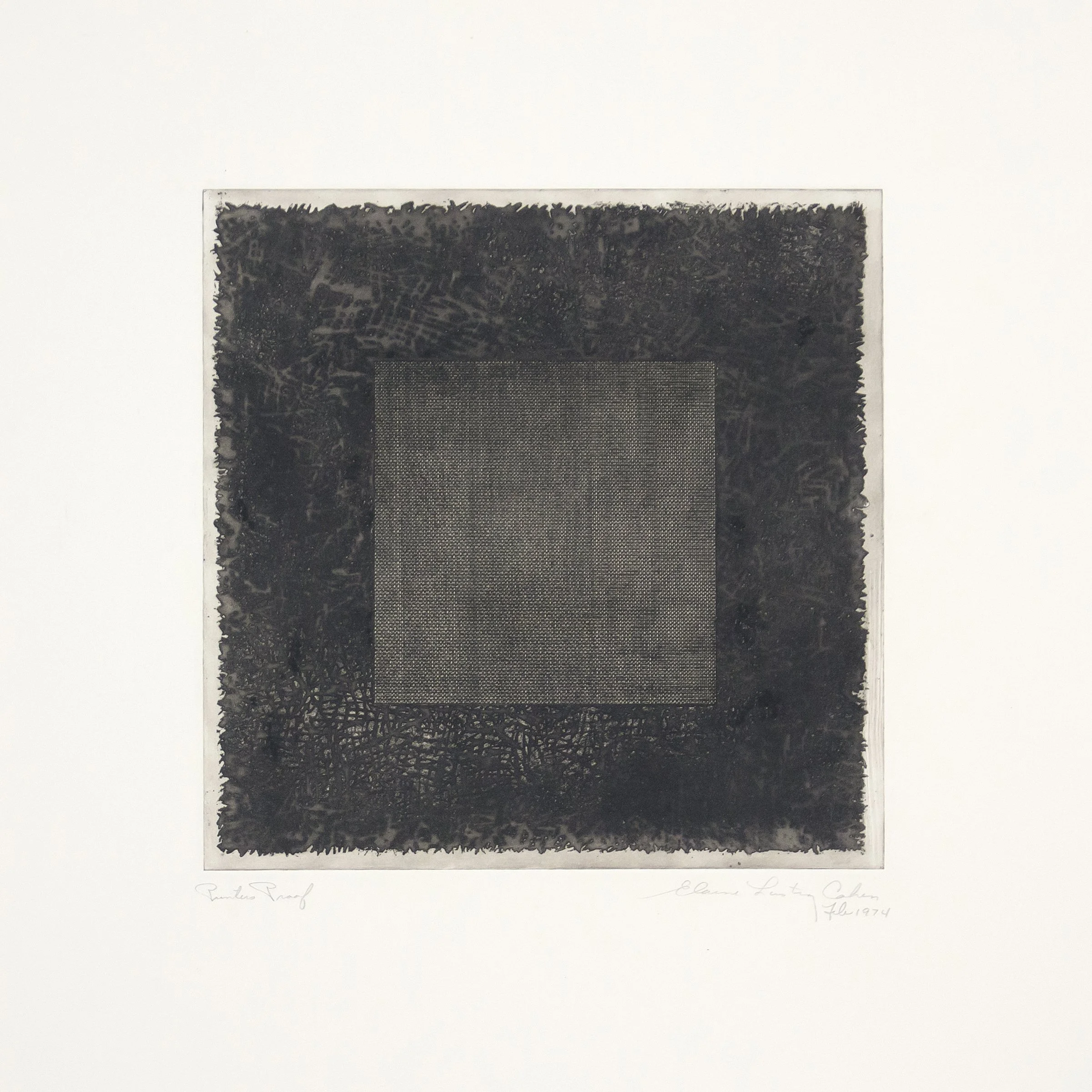 Untitled, 1974, unique engraving proof, 20 x 20 in