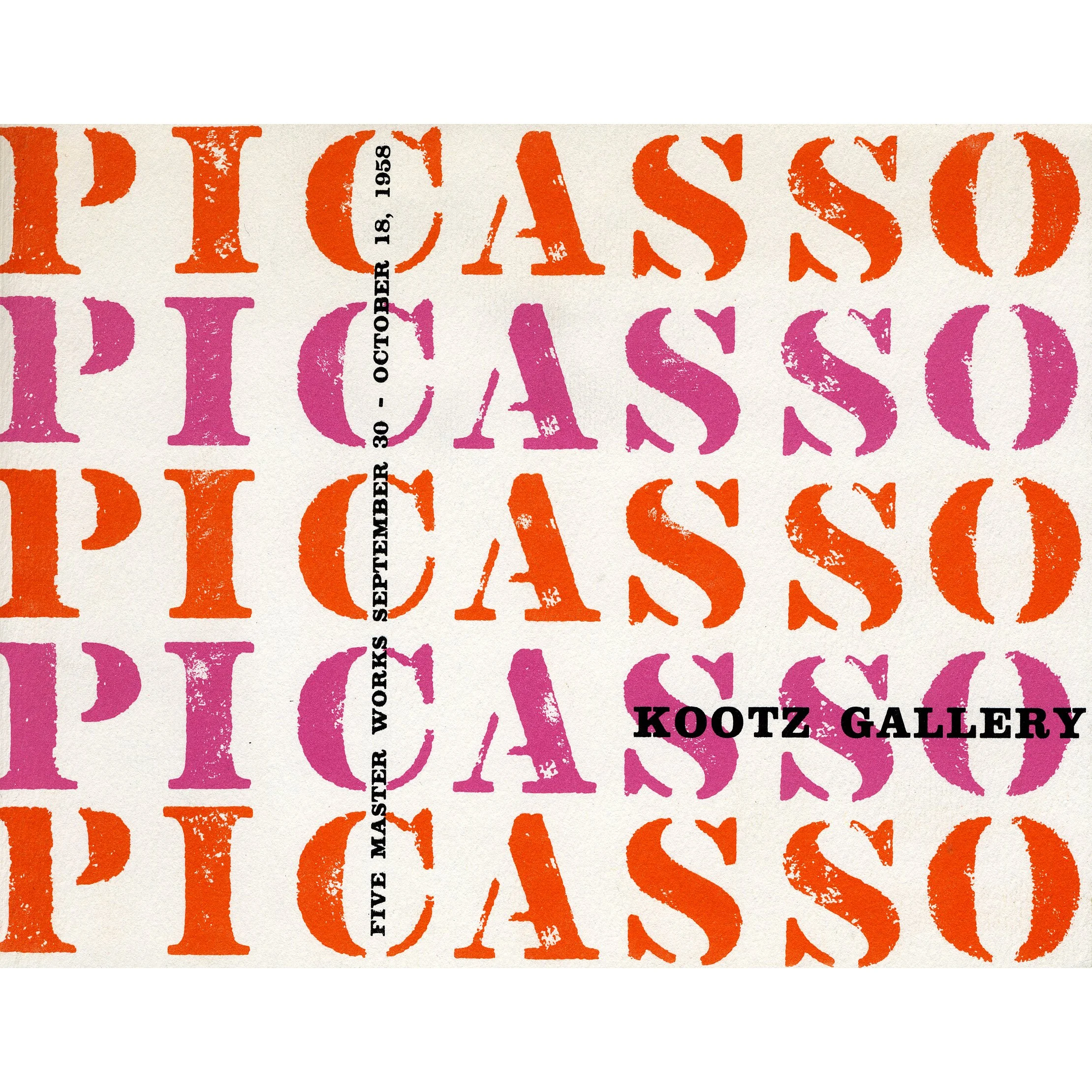 Picasso Five Master Works, Kootz Gallery, 1958