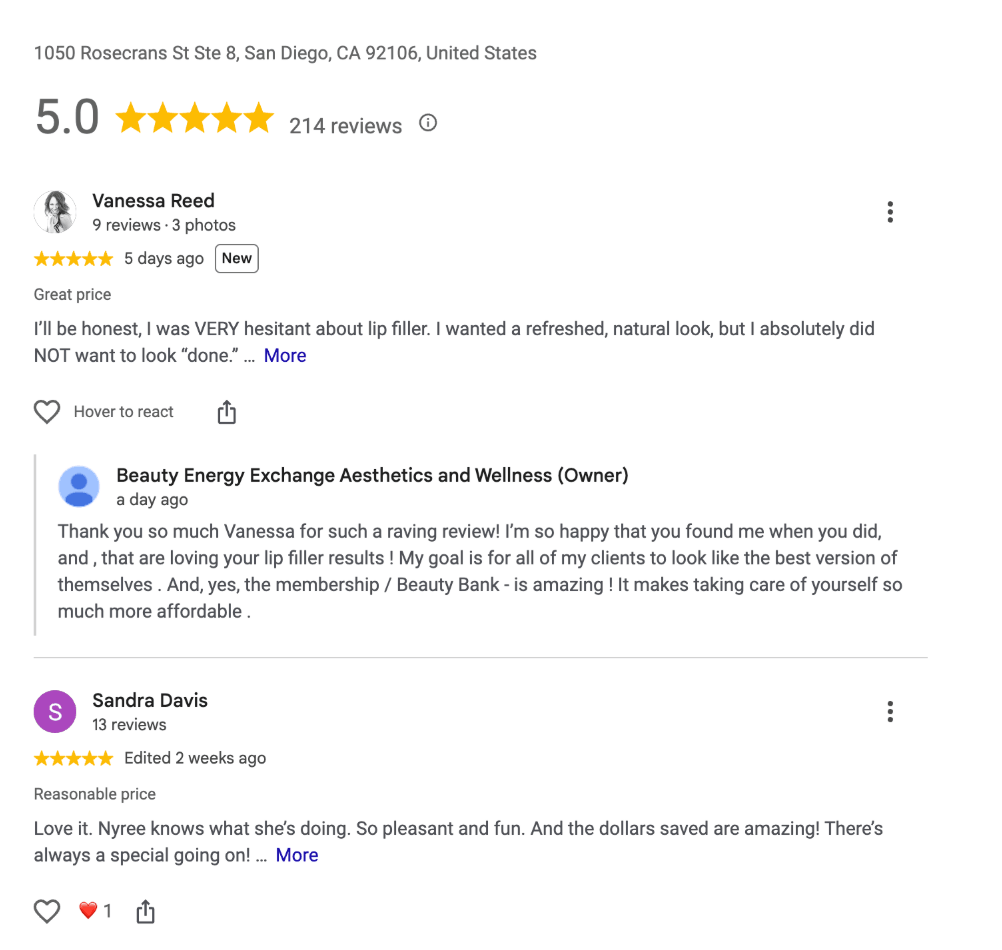 med spa reviews