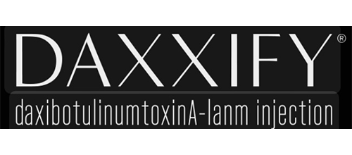Daxxify logo with text 'Daxxify' and description of the injection medication.