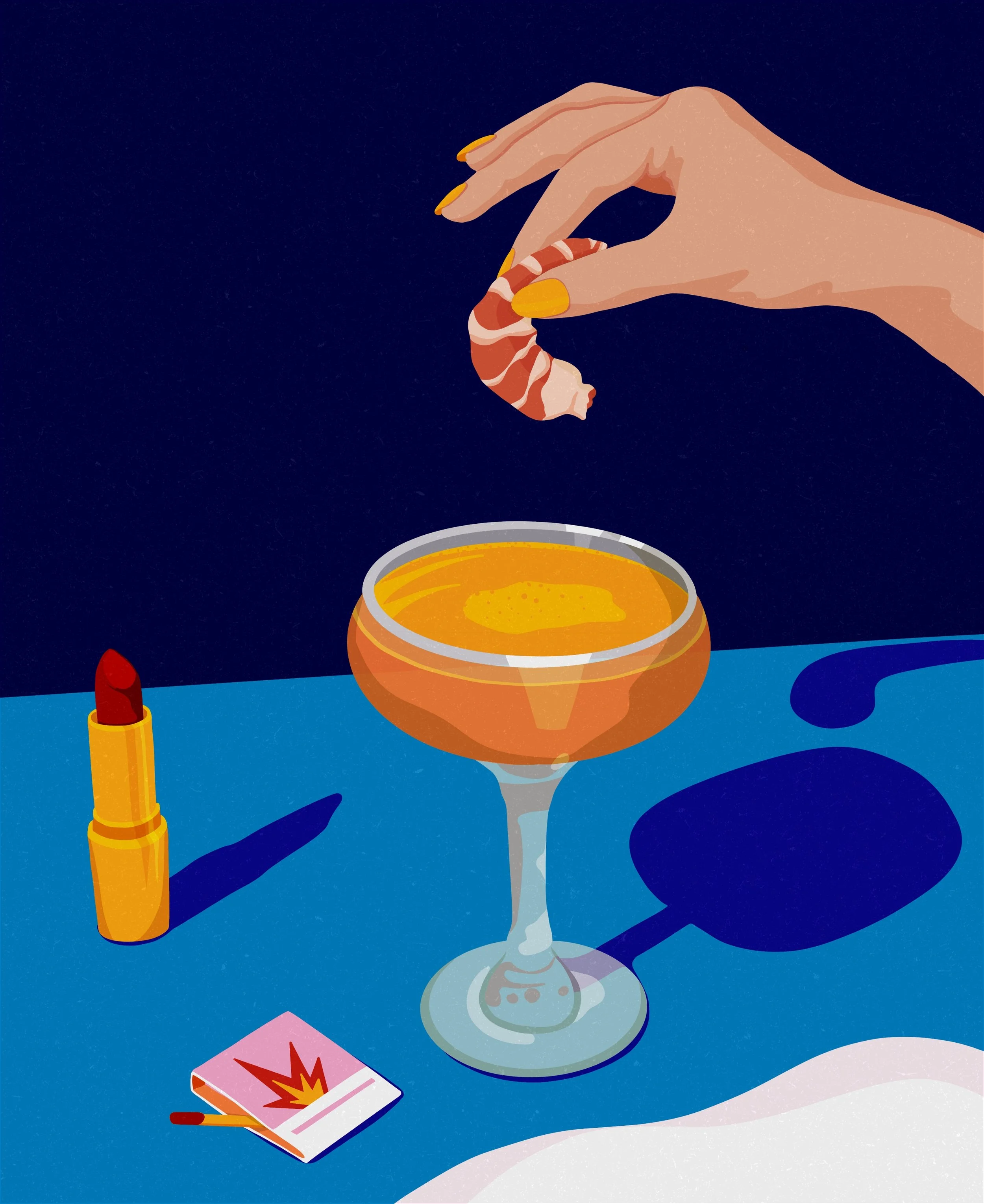   Dipping shrimp in a cocktail    
  
Personal Work 