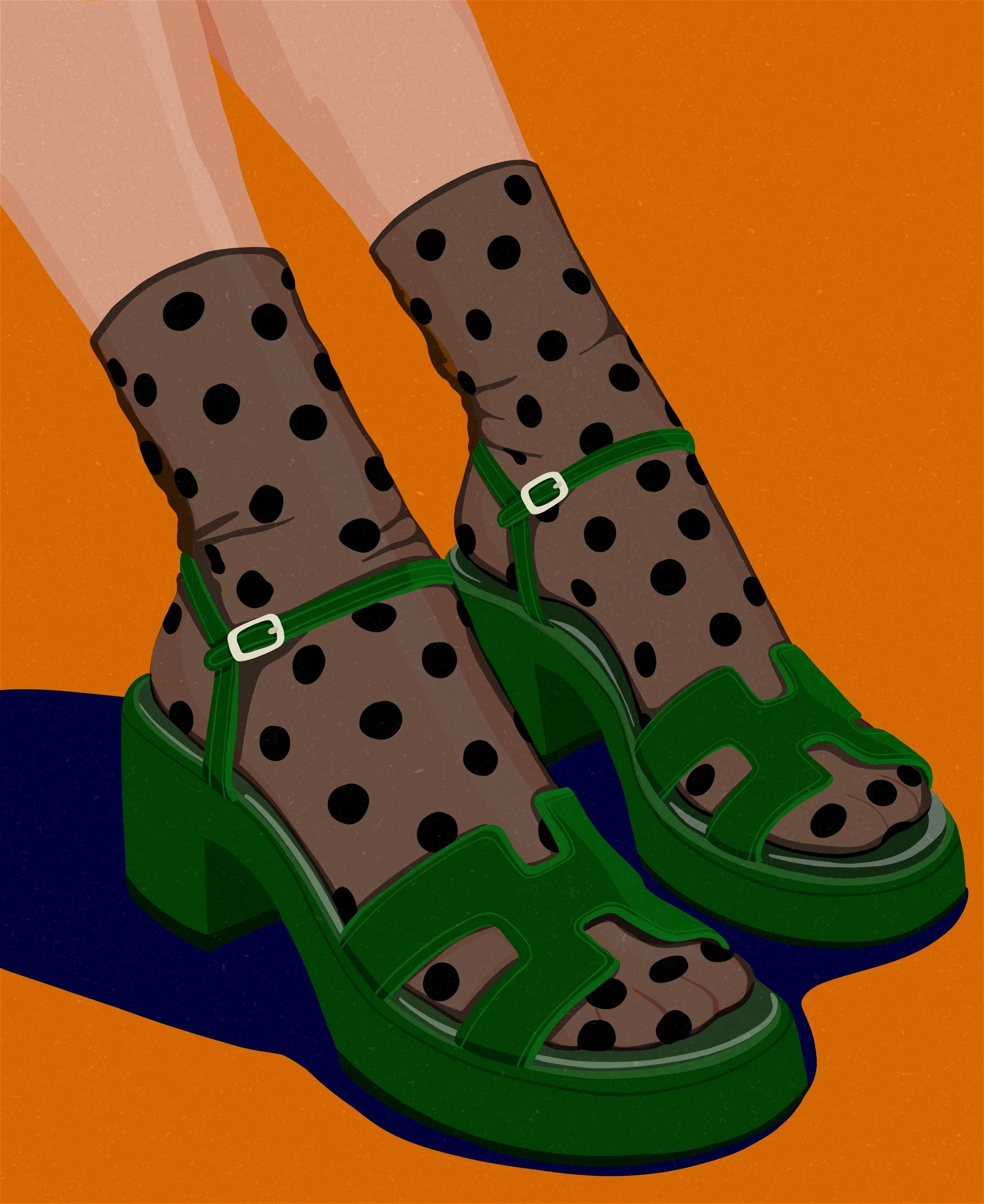   Green Hermes sandals    
  
Personal Work 