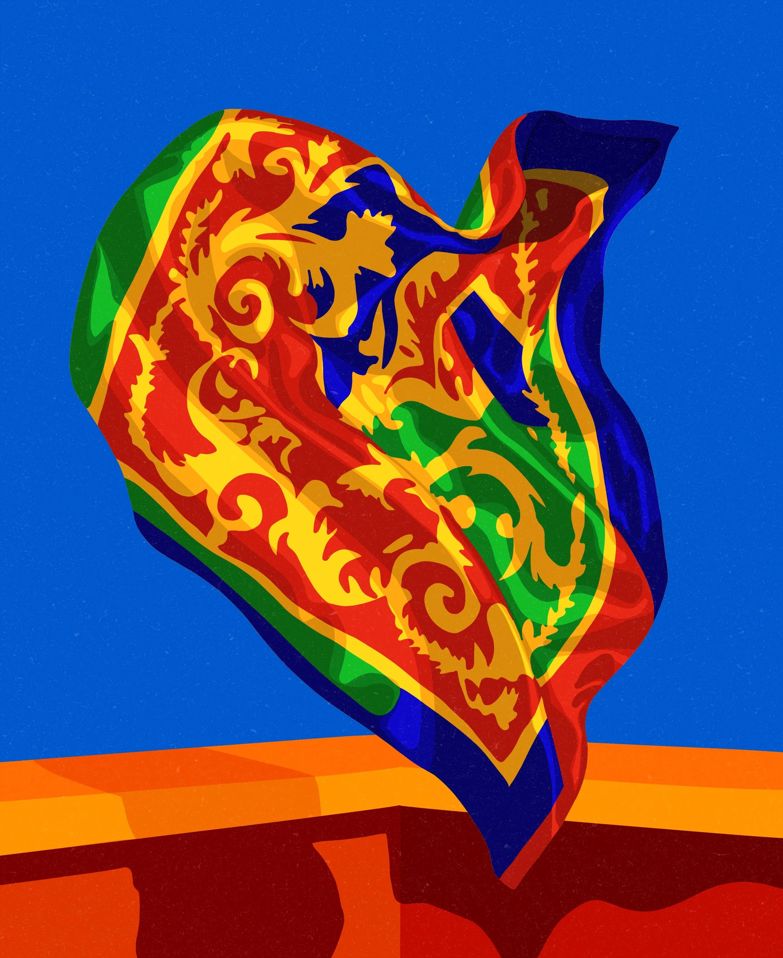   A Versace silk scarf in the air    
  
Personal Work 