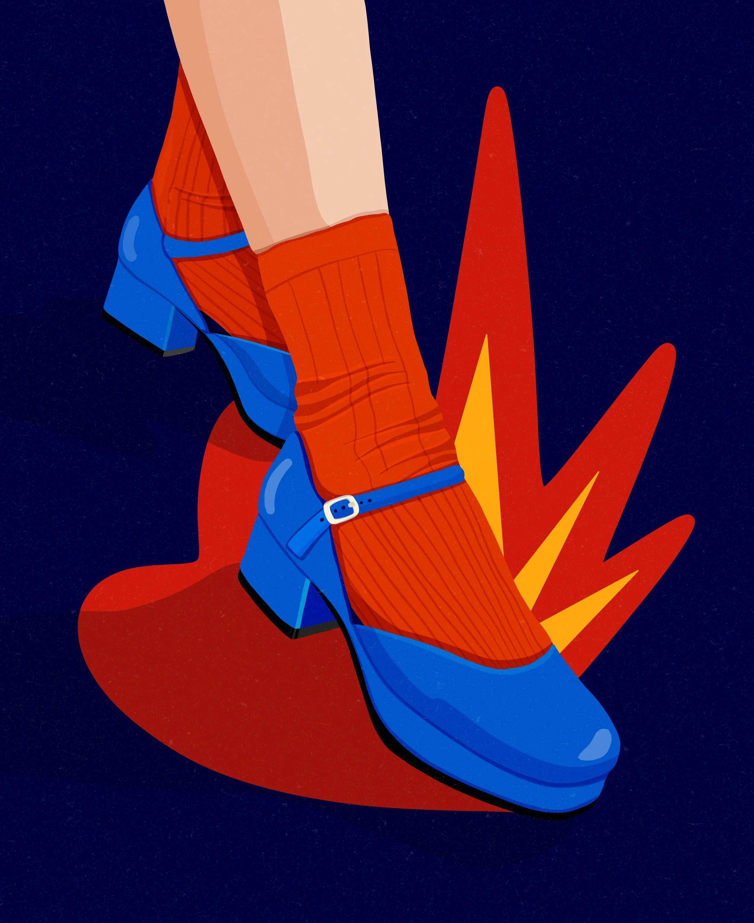   Stepping on fire and a heart.    
  
Personal Work 