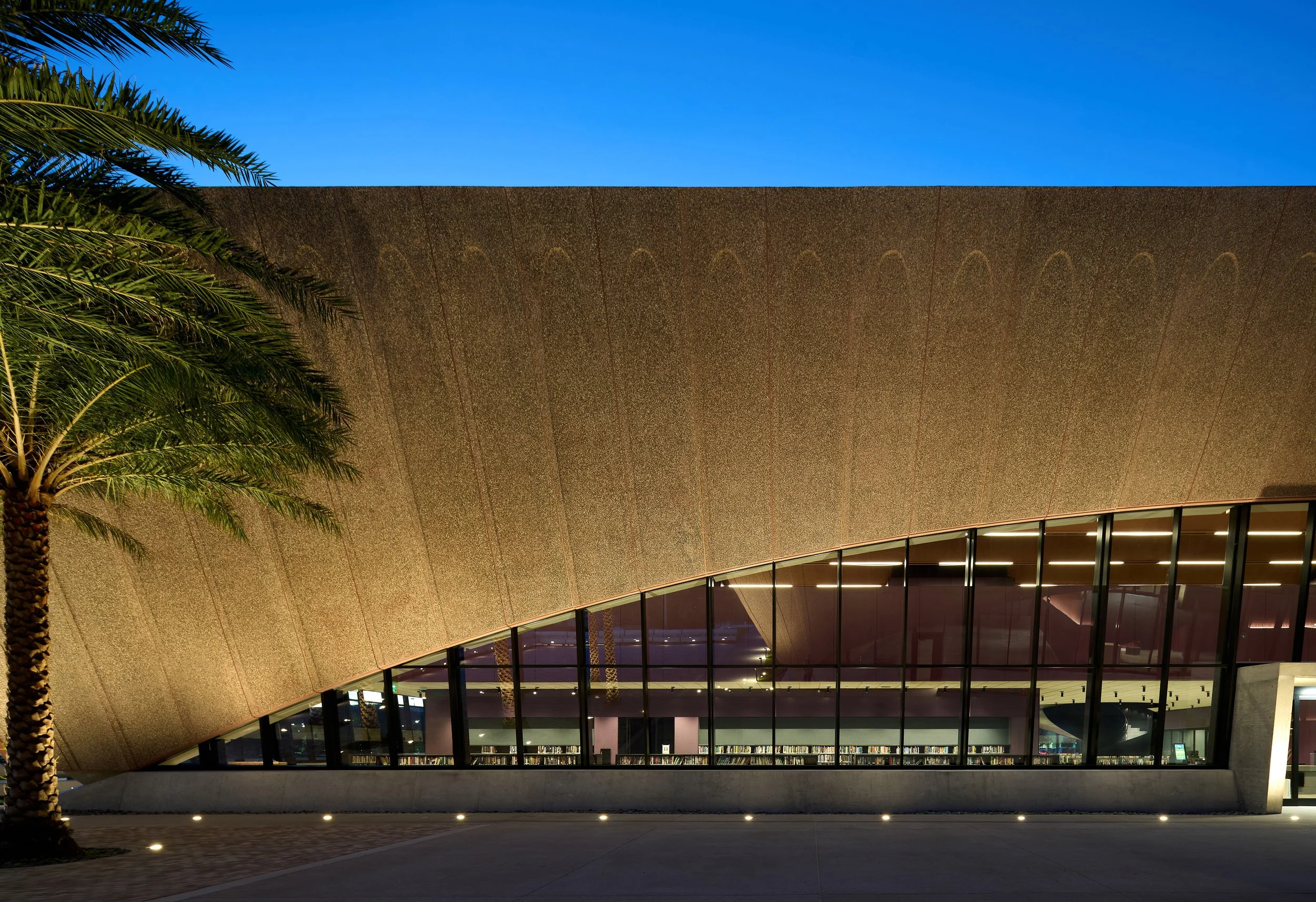Ext. Public Library Facade Lighting Close-up