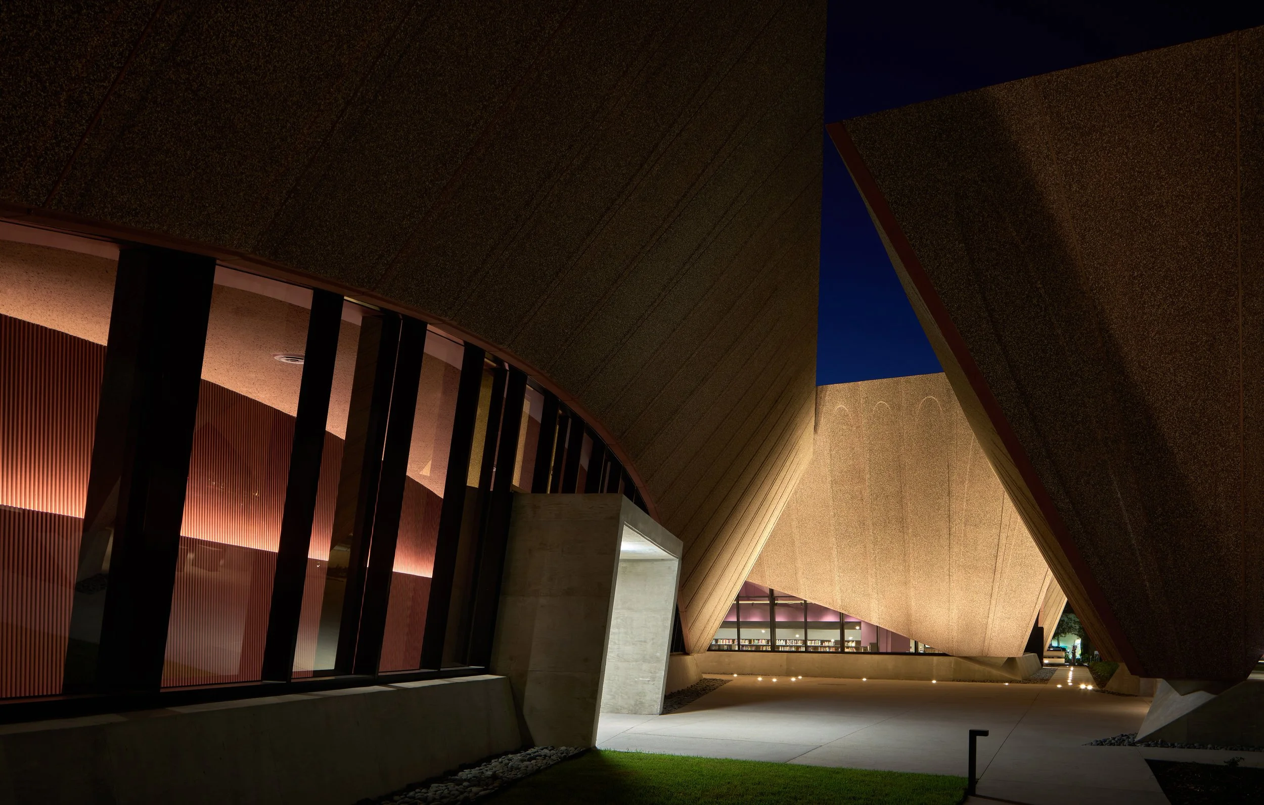 Ext. Public Library Entry Facade Lighting