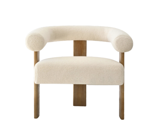 Boucle White Modern wood accent chair. $75.00 per chair