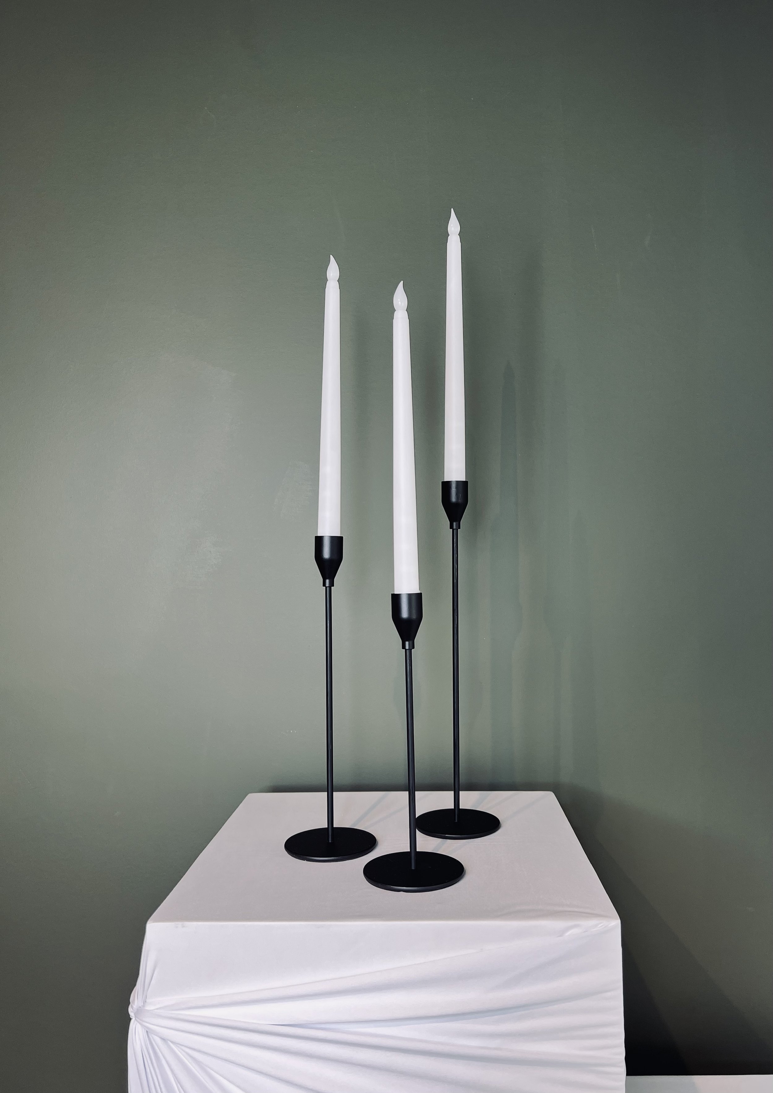 BLACK TAPER CANDLE HOLDERS $5.00