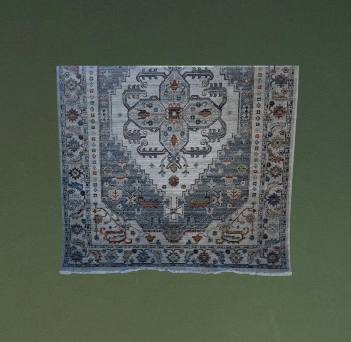 BLUE AND BEIGE RUG $120.00