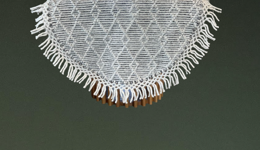 WHITE AND GREY BOHO CIRCLE RUG $50.00