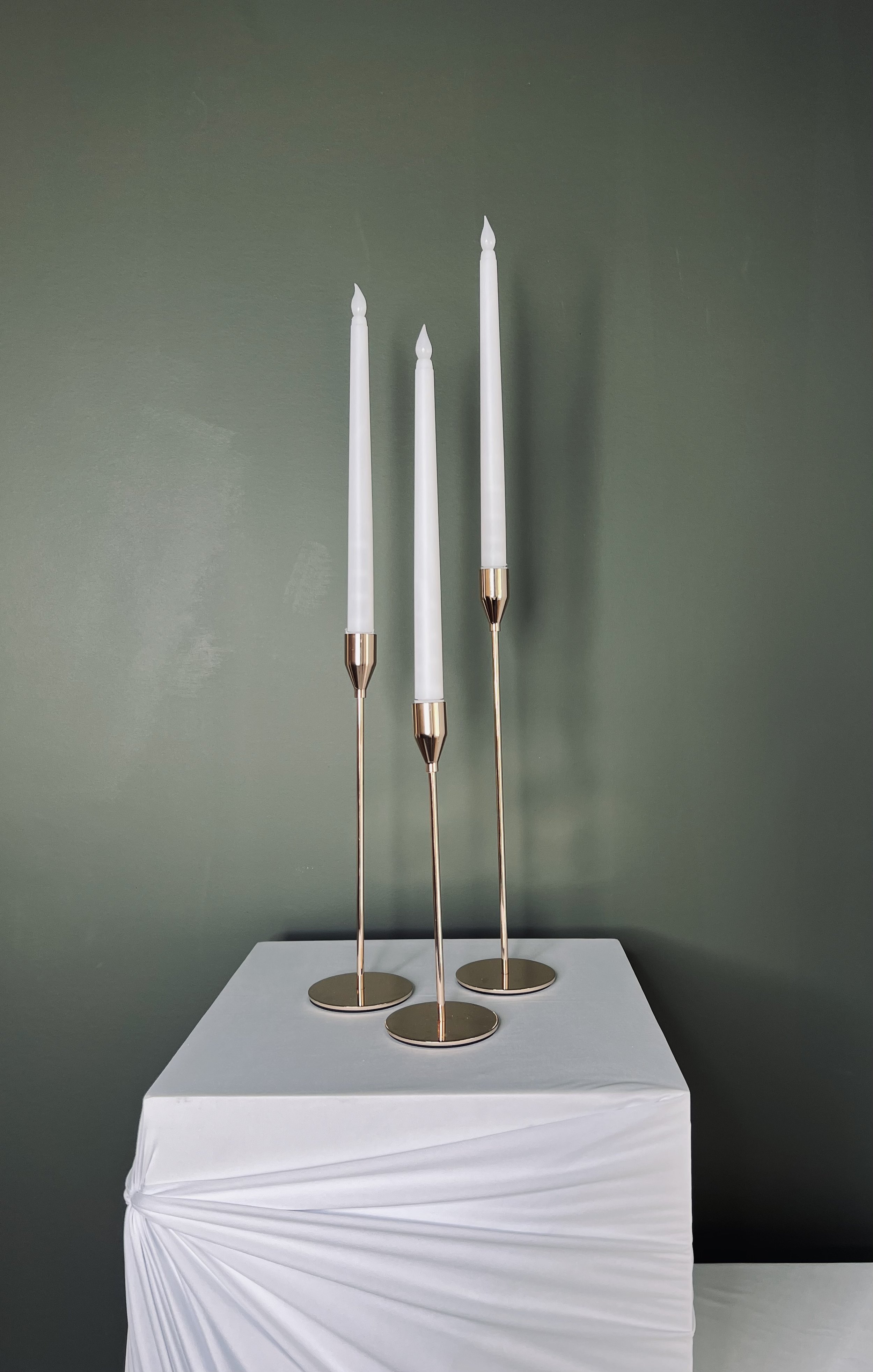 GOLD TAPER CANDLE HOLDER $5.00